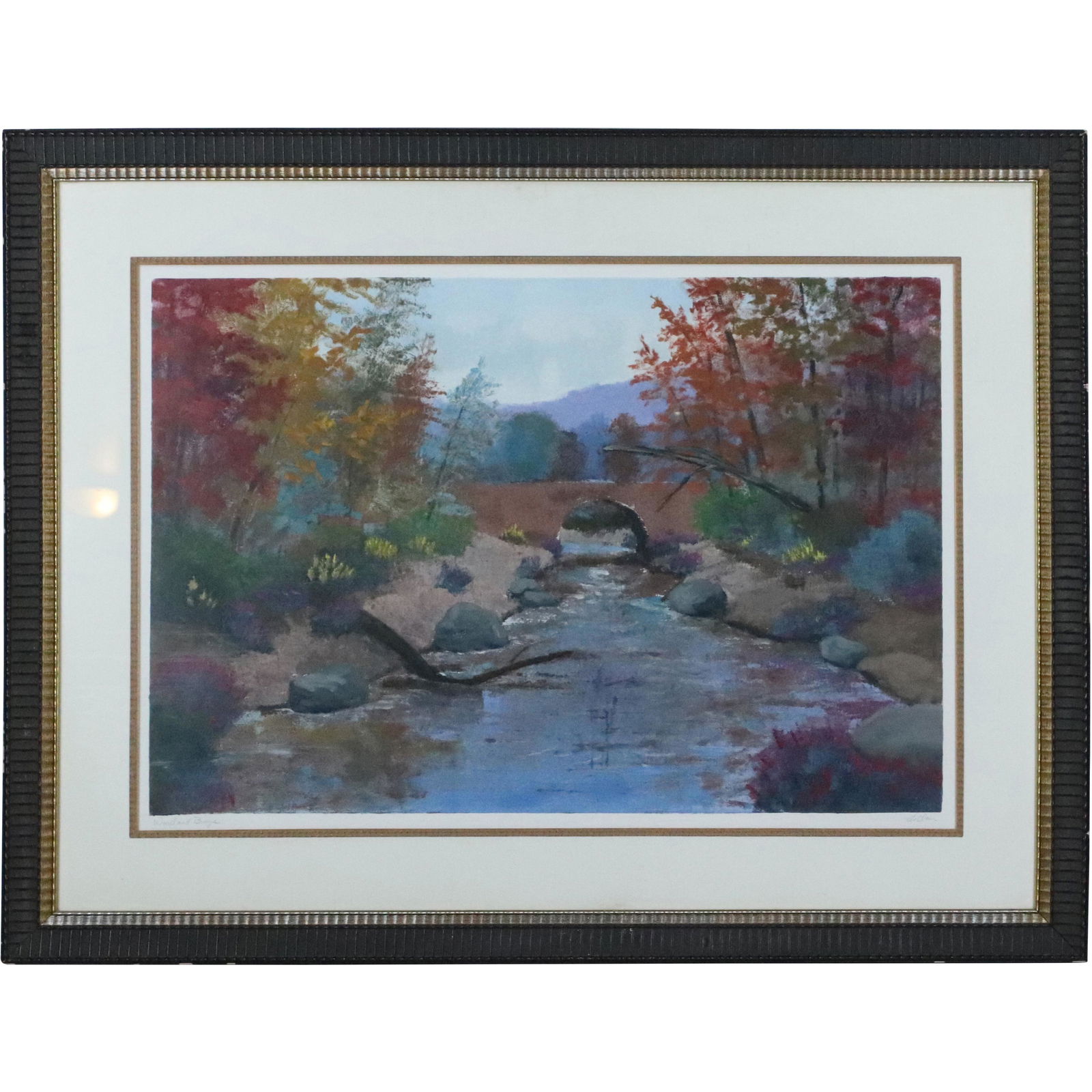 Le Clair, "Woodland Bridge", Large Framed Lithograph (1 of 11)