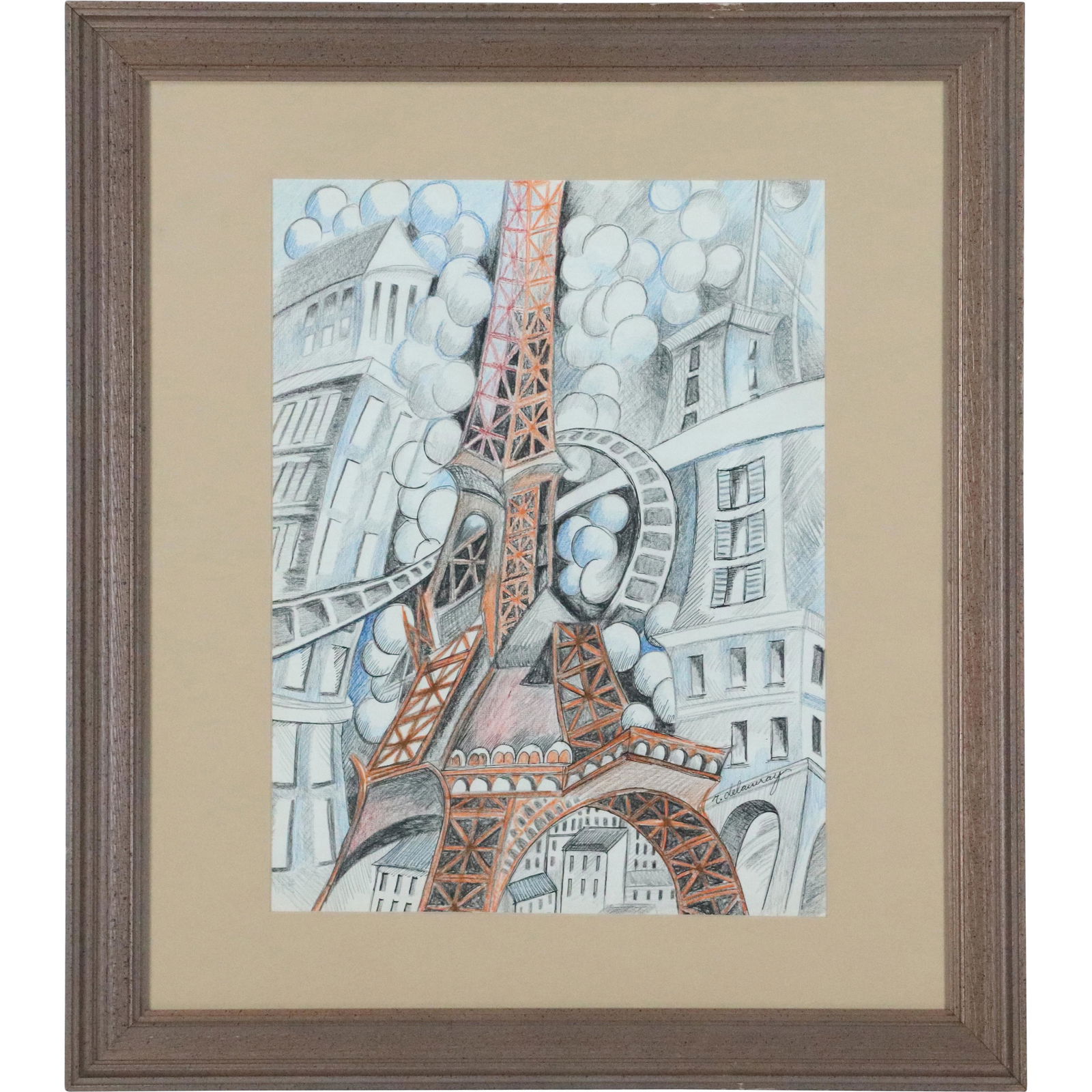 Robert Delaunay Color Pencil Drawing Cubism Eifel Tower (1 of 12)