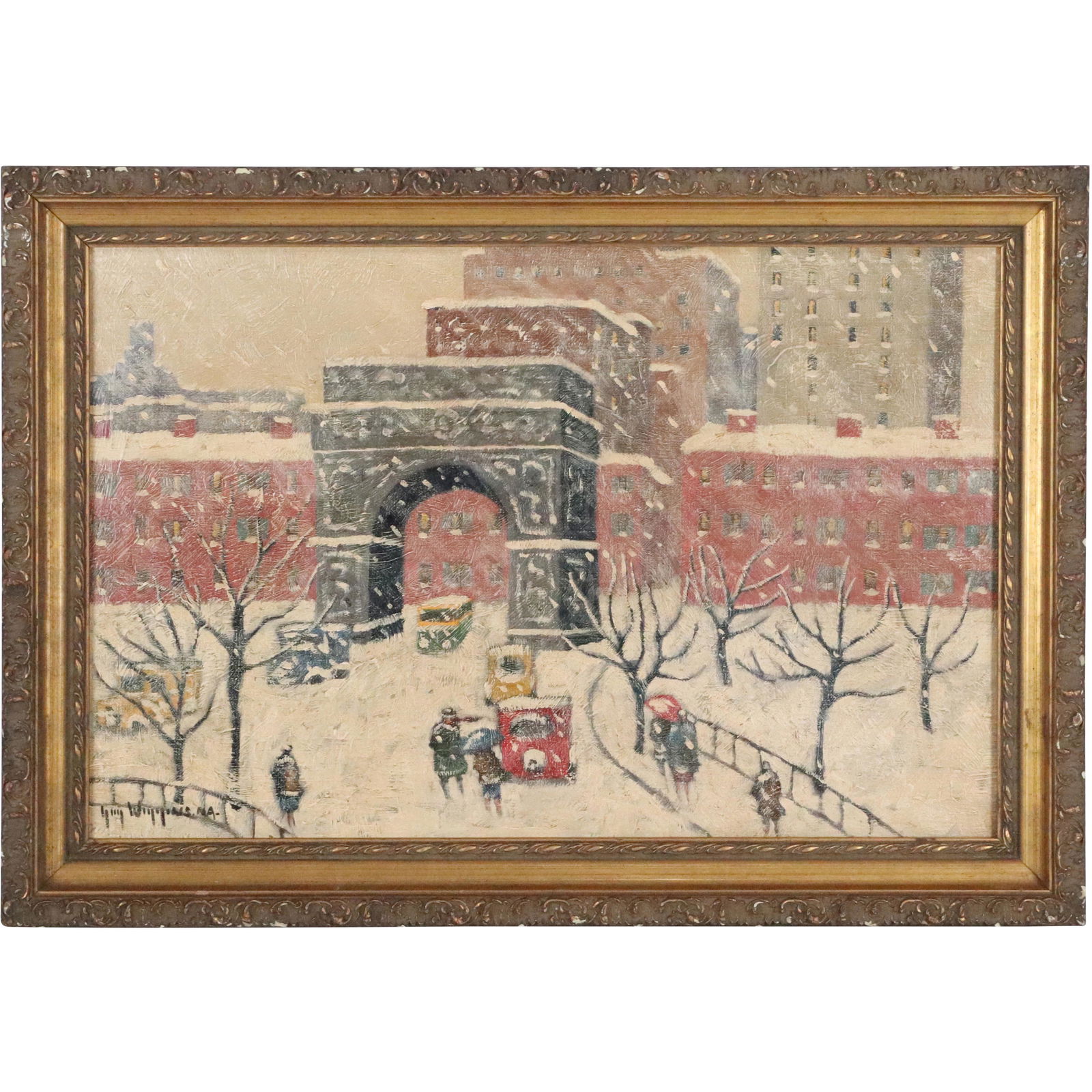 Guy Wiggins, Oil/c, Christmas Eve in Washington Square (1 of 14)