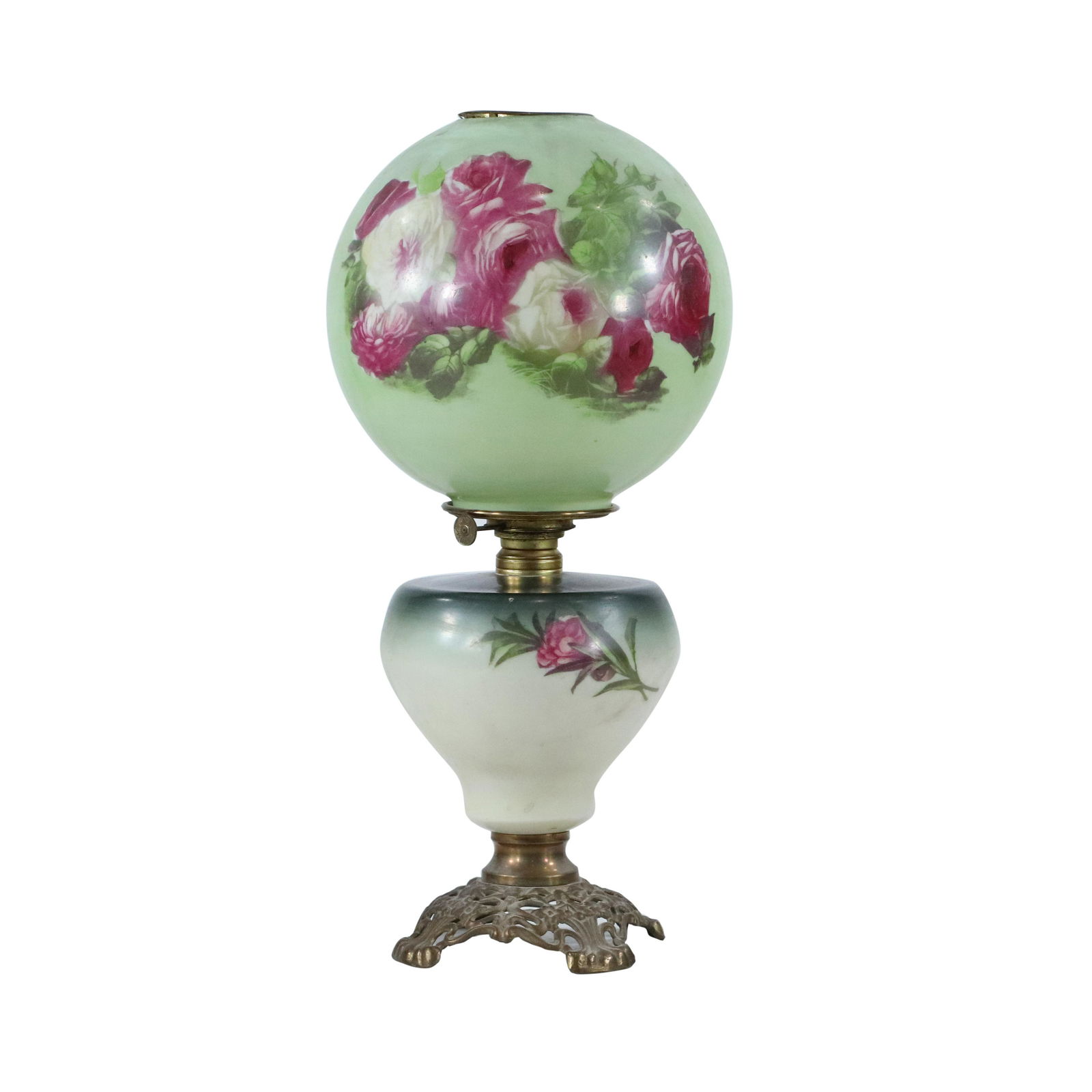 Original Victorian Gone With The Wind Lamp , Roses (1 of 9)