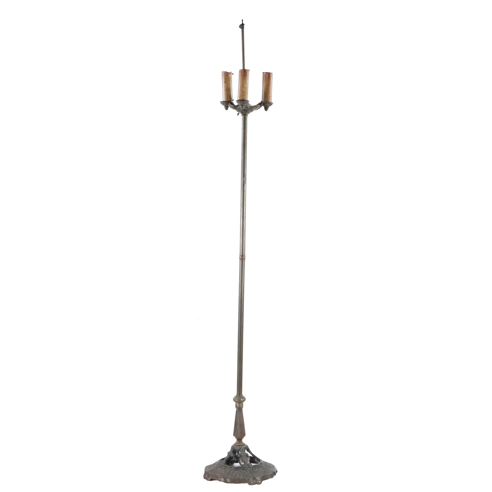 1920s Iron Base Pole Lamp 3-Light Top (1 of 9)