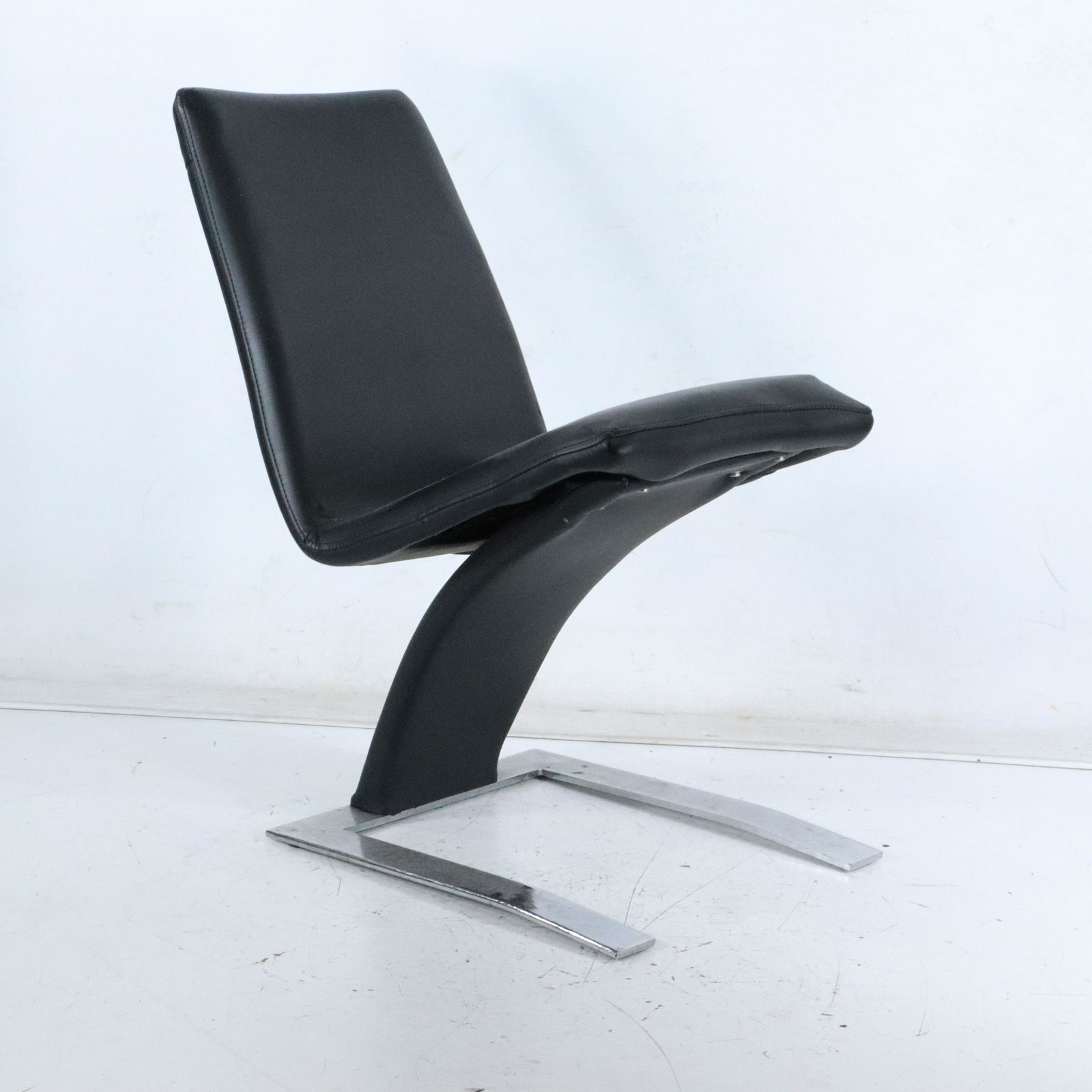 Italian Design Black and Chrome Base Spring Chair (1 of 12)