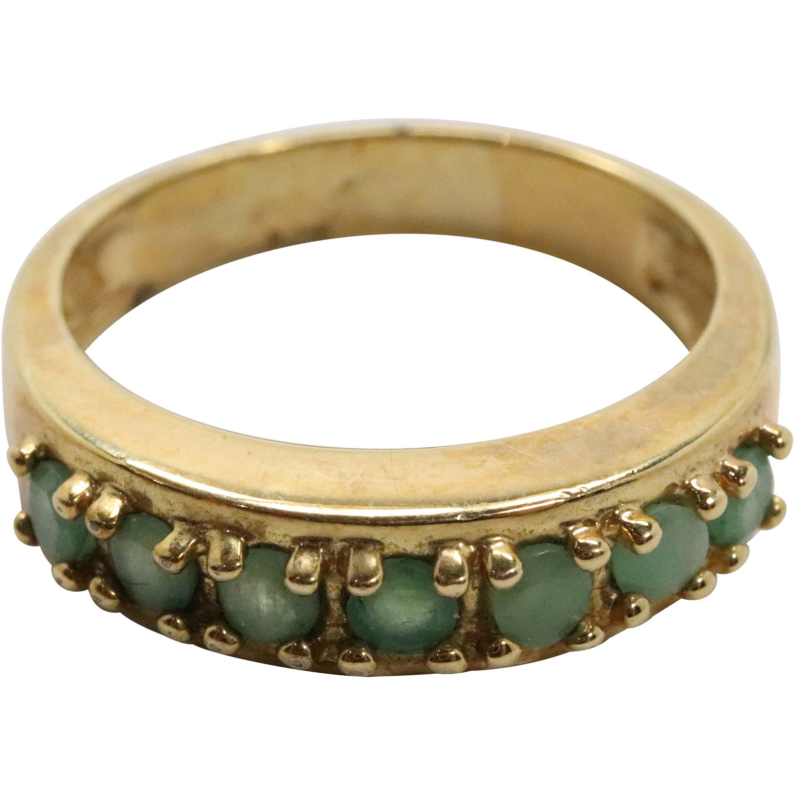 .925 Sterling Vermeil Genuine Emeralds Ring Size 7.5 (1 of 6)