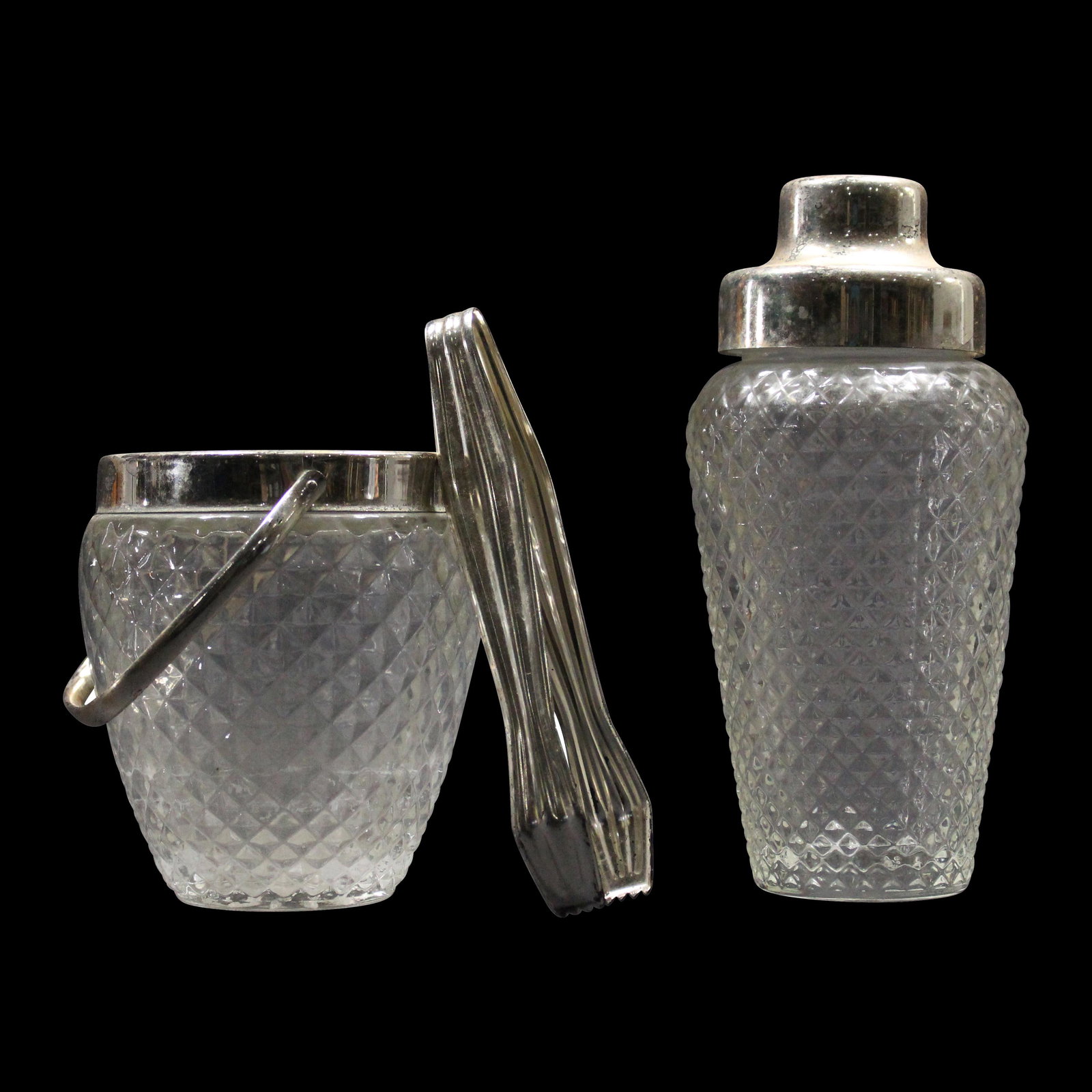 [2] Pressed Glass Miss America Ice Bucket, Sugar Shaker (1 of 9)