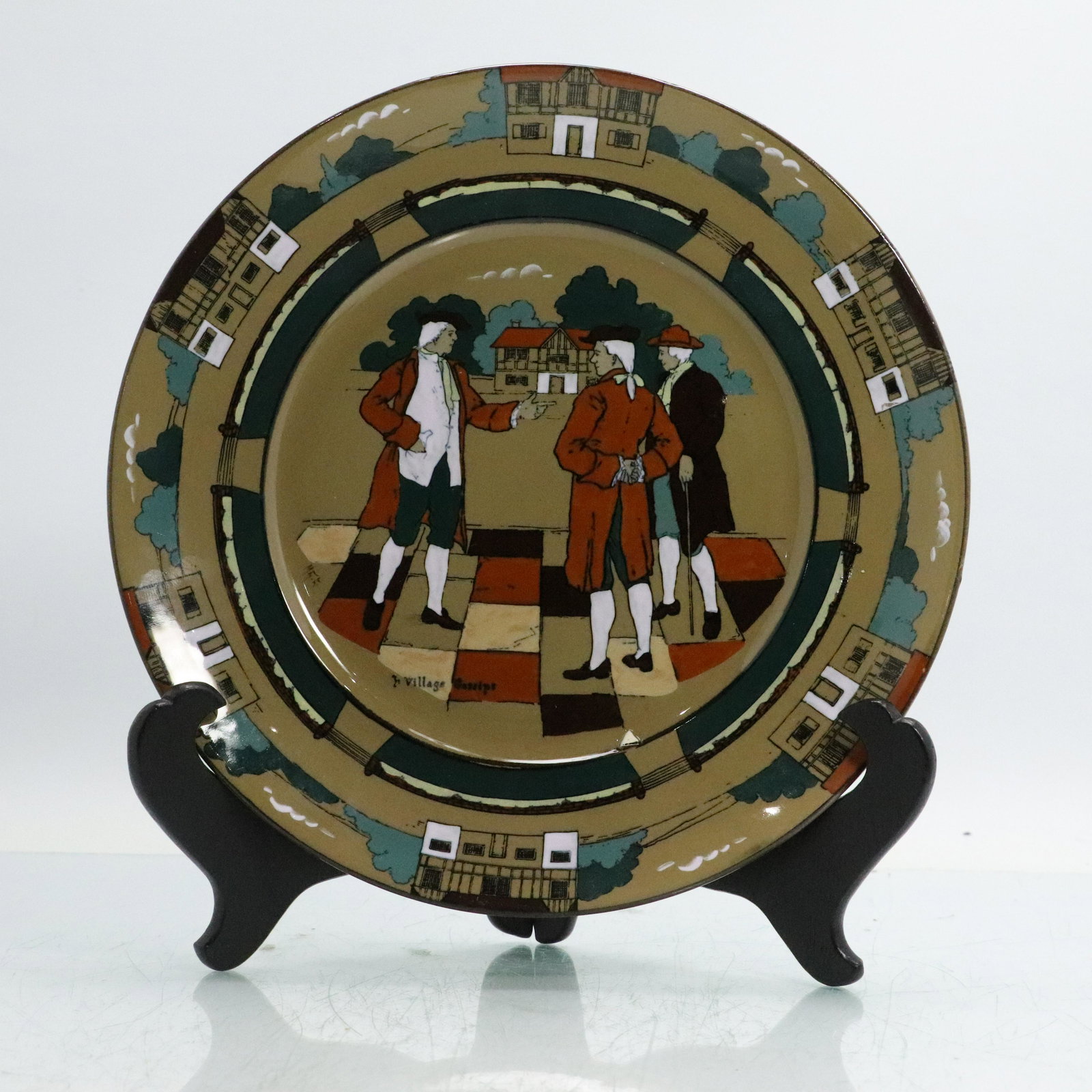 BUFFALO POTTERY DELDARE WARE PLATE Ye Village Gossips (1 of 9)