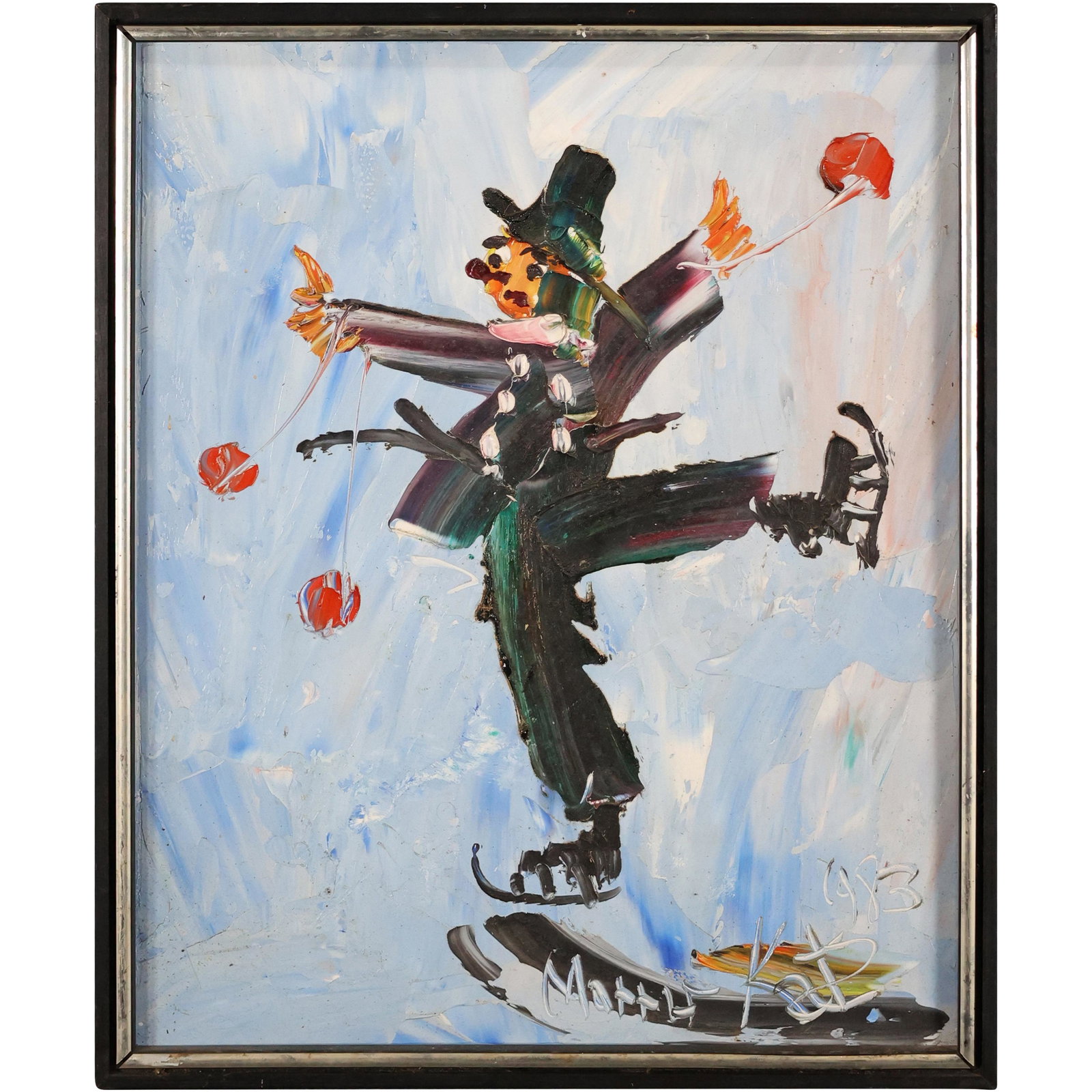 Morris Katz 1983, Jewish-American, Clown with Yo-Yos (1 of 10)