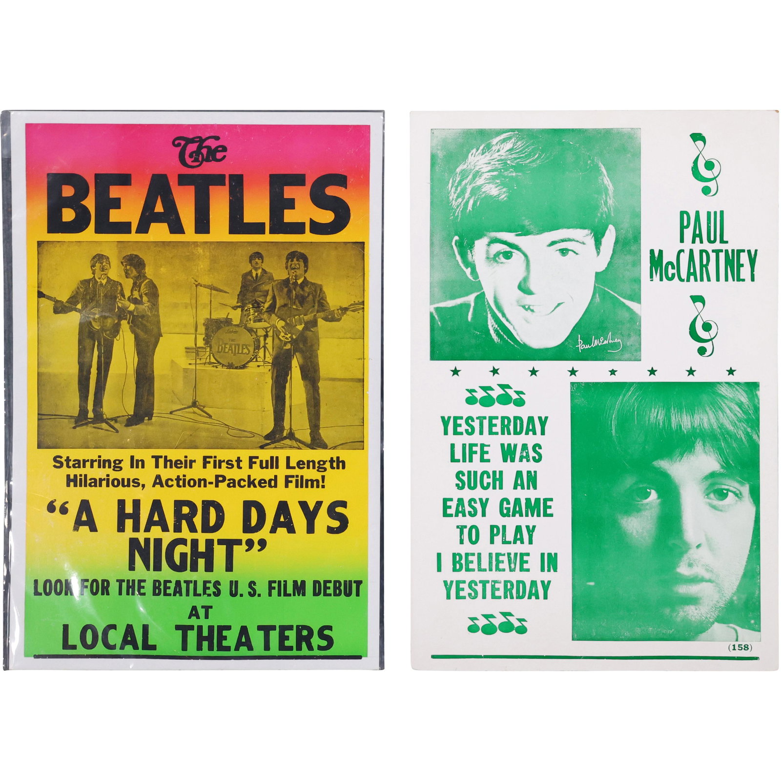 [2] BEATLES, PAUL McCARTNEY Cardboard Broadsides (1 of 6)