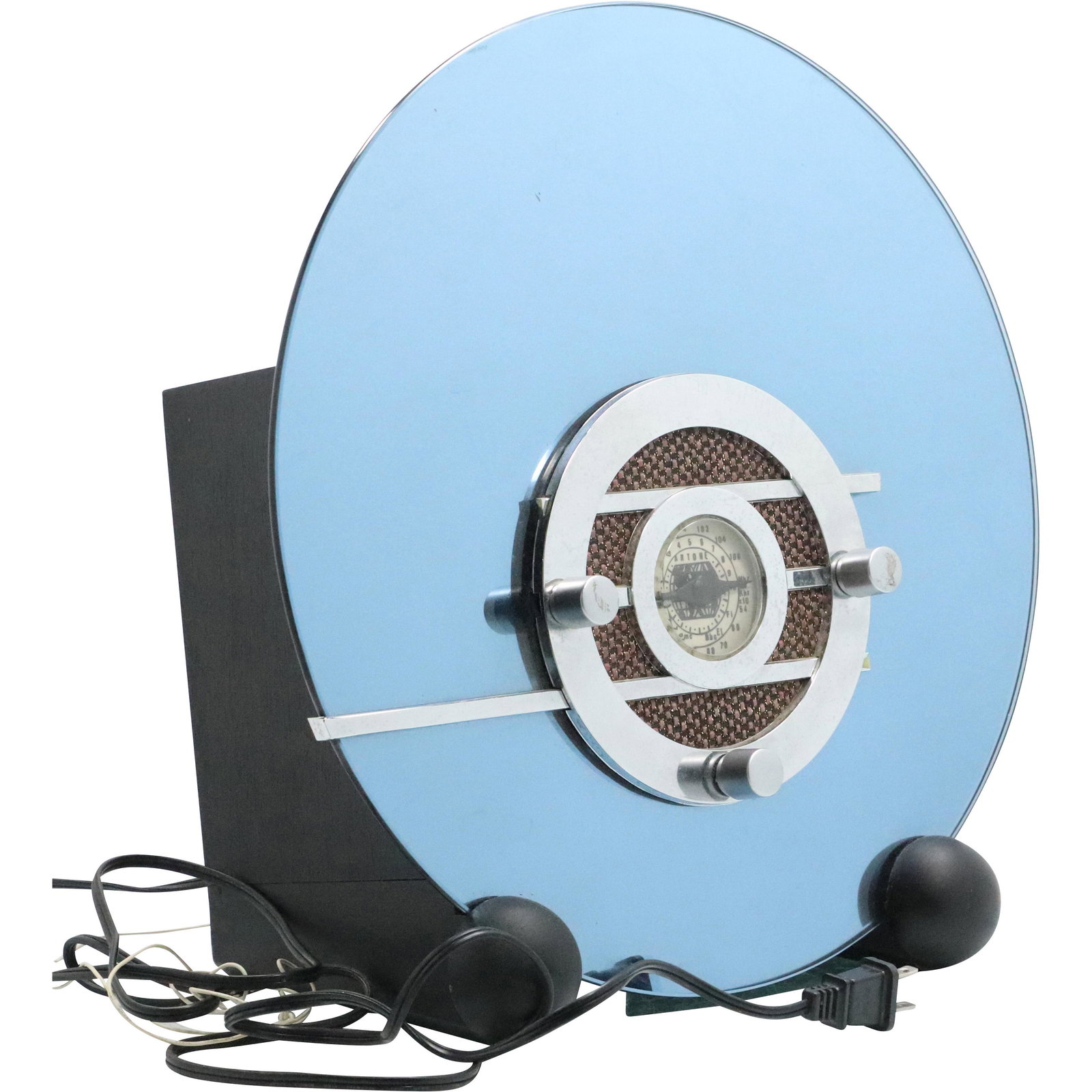 Artone Round Blue Mirror Table Top Radio - Works Fine (1 of 8)
