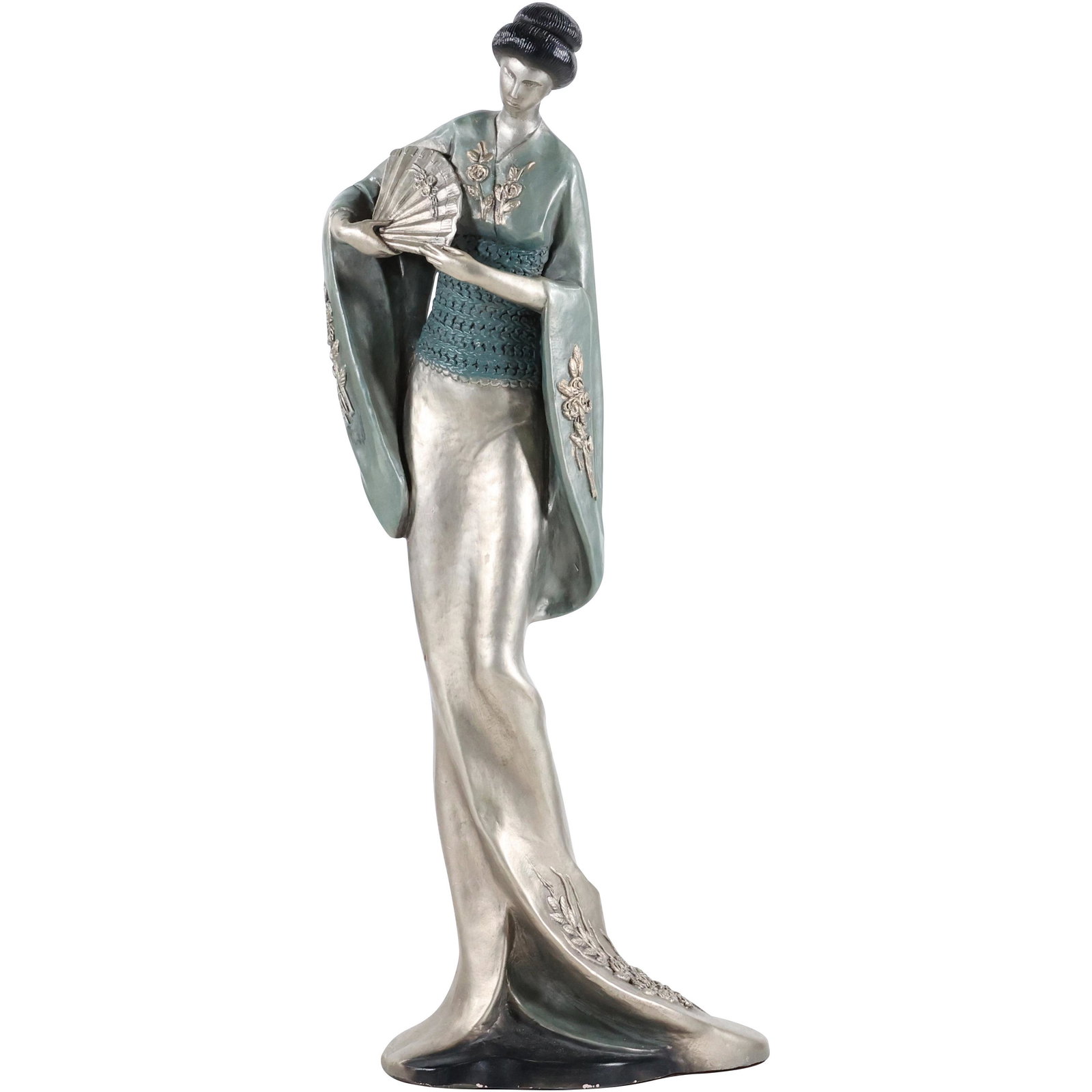 Gakutei, Asian Woman Holding Hand Fan, Austin Prod 1987 (1 of 14)