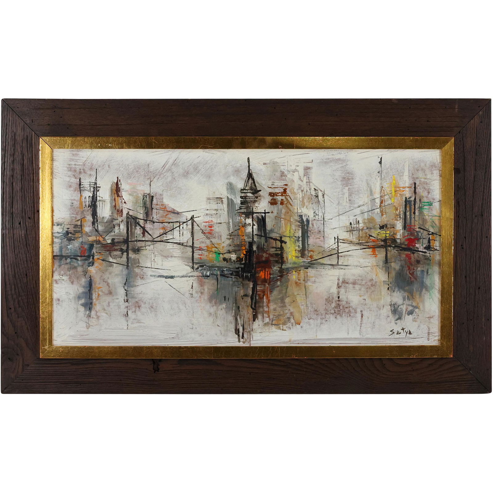 Satya, Mid-Century Modern Abstract Cityscape, Bridge (1 of 9)