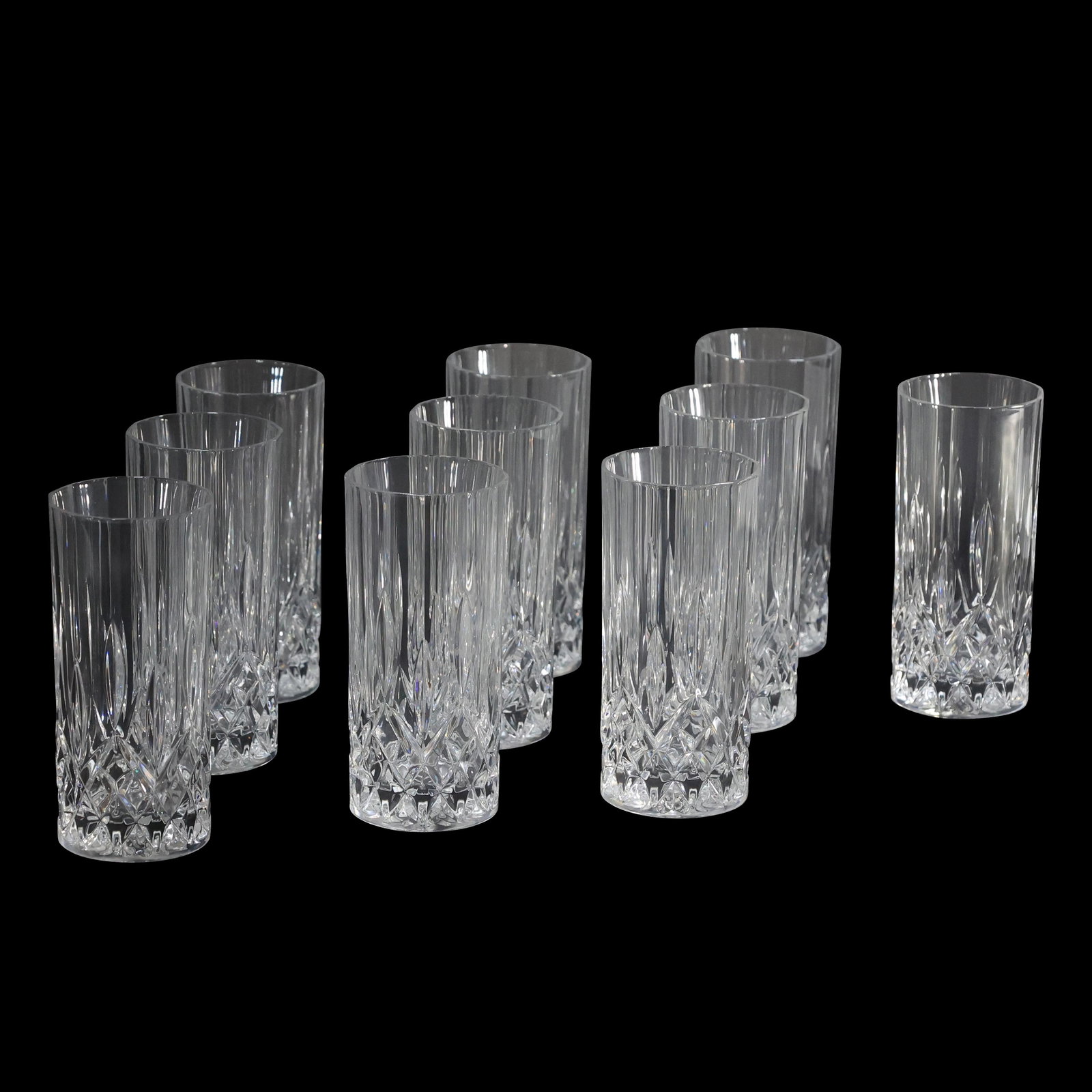 10 Crystal Glass Tall Drinking Glasses (1 of 4)