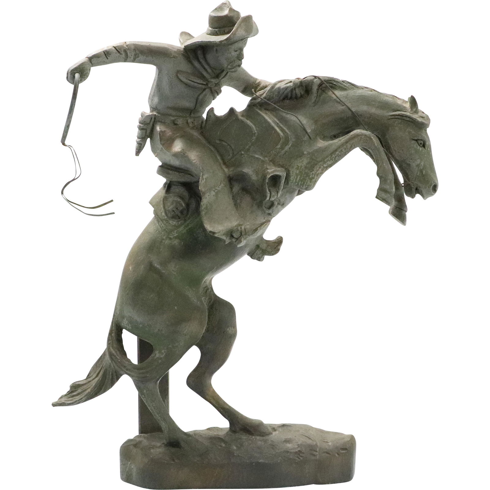 Hand Carved Wood Statue F. Remington's "Bronco Buster" (1 of 11)