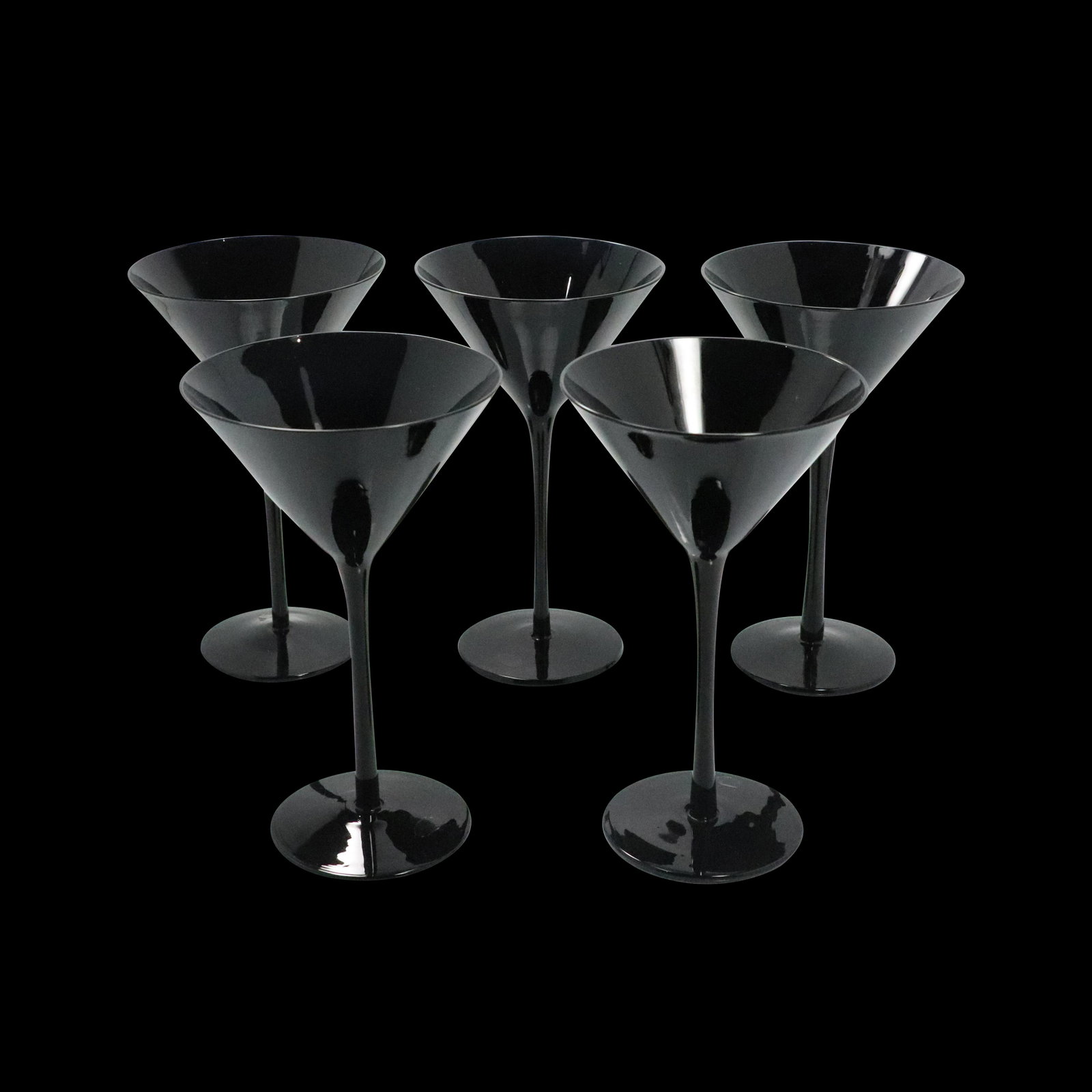 5 Dark Amethyst Glass Martini Glasses - Vintage: 5 Dark Amethyst Glass Martini Glasses - Vintage. Size: 7.5 h 4.5 w