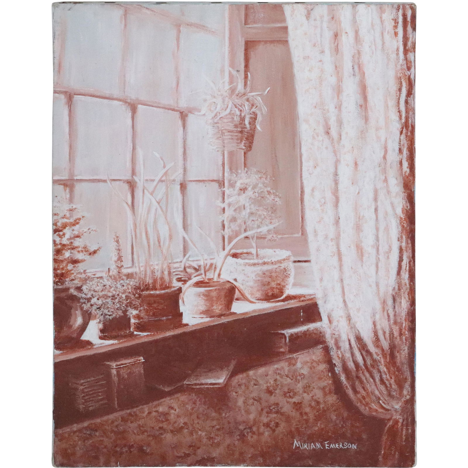 Miriam Emerson, Oil Painting Interior Plants in Window (1 of 10)