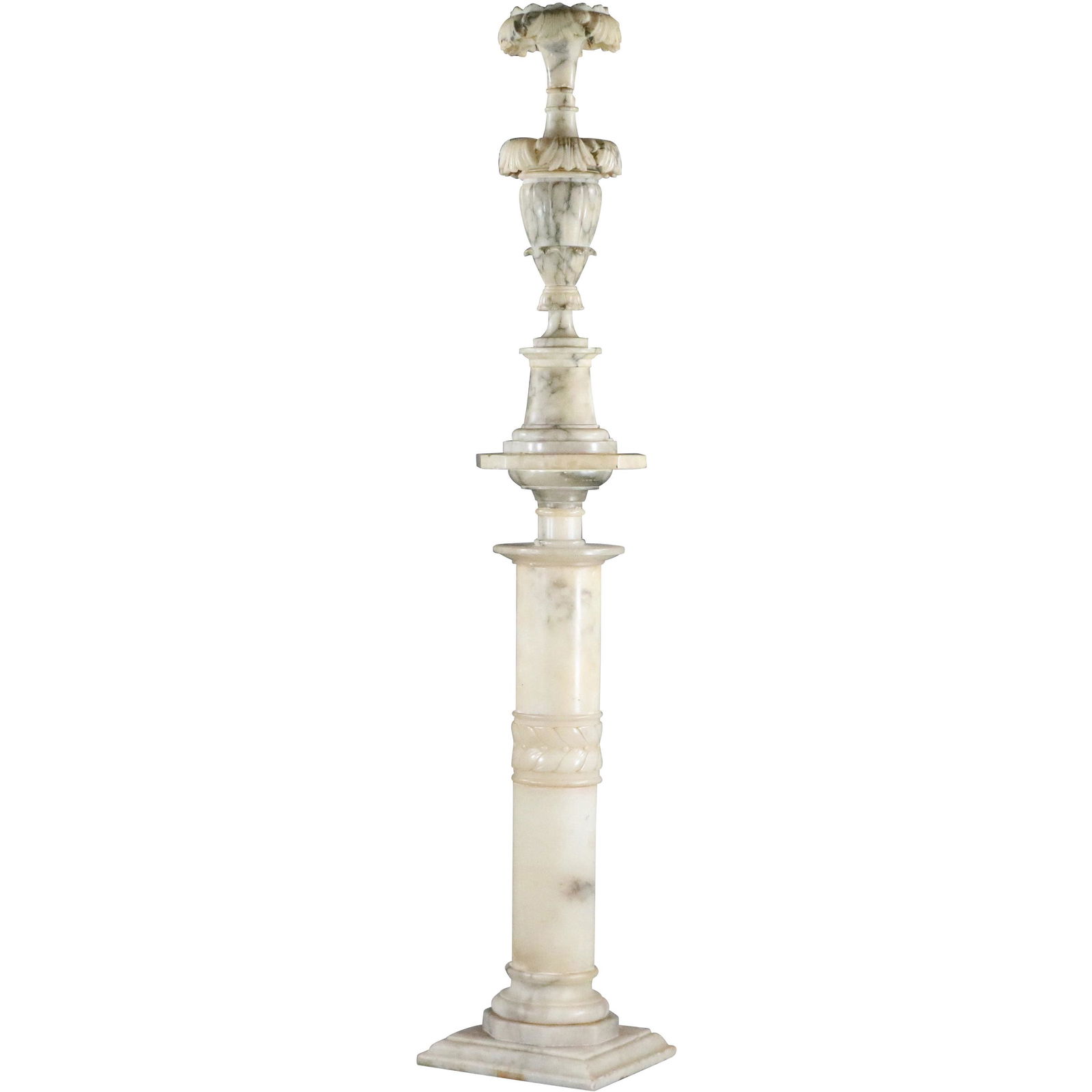 Victorian Alabaster French Empire Carved Urn Pedestal (1 of 14)