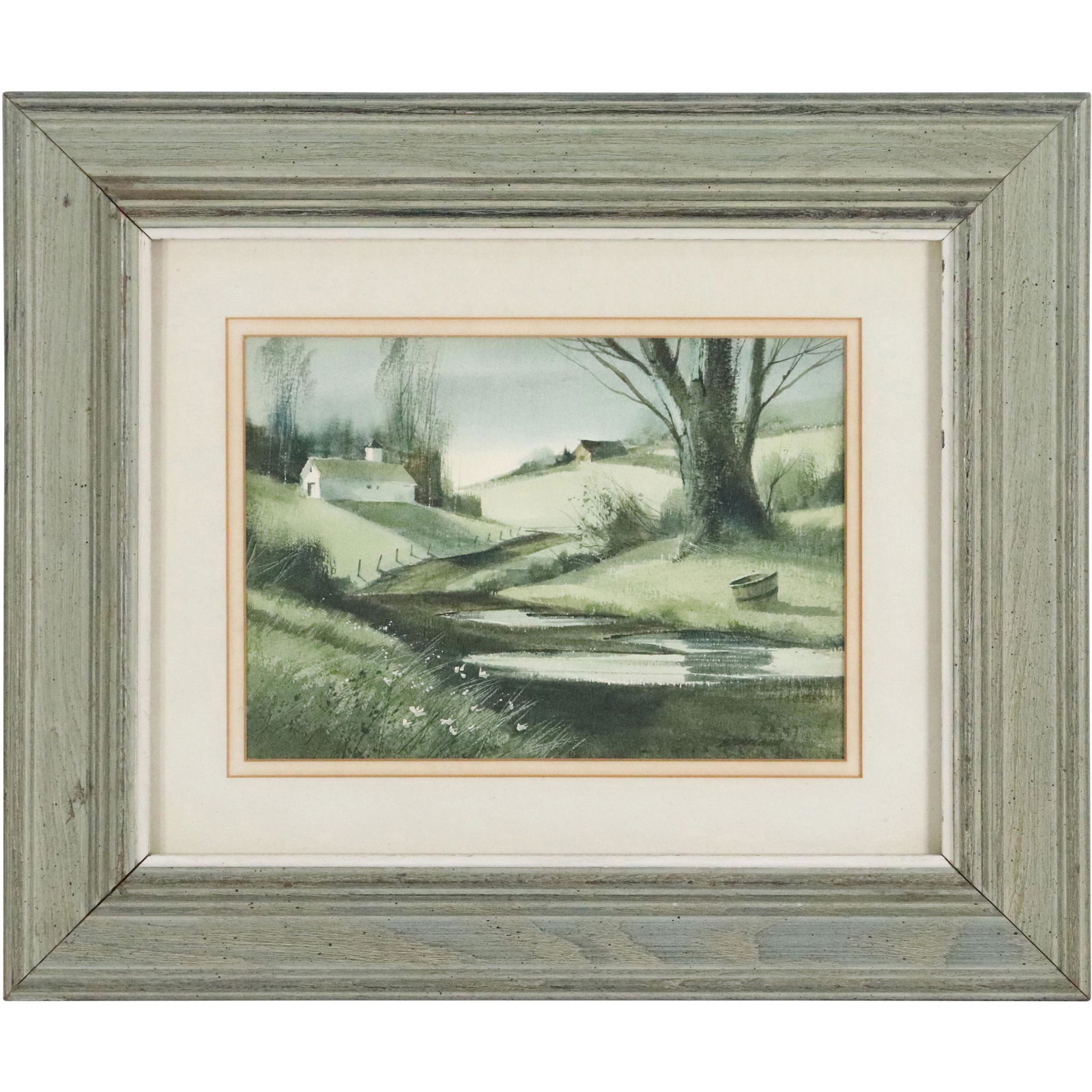 George Bjorkland, Watercolor Painting Landscape Stream (1 of 10)