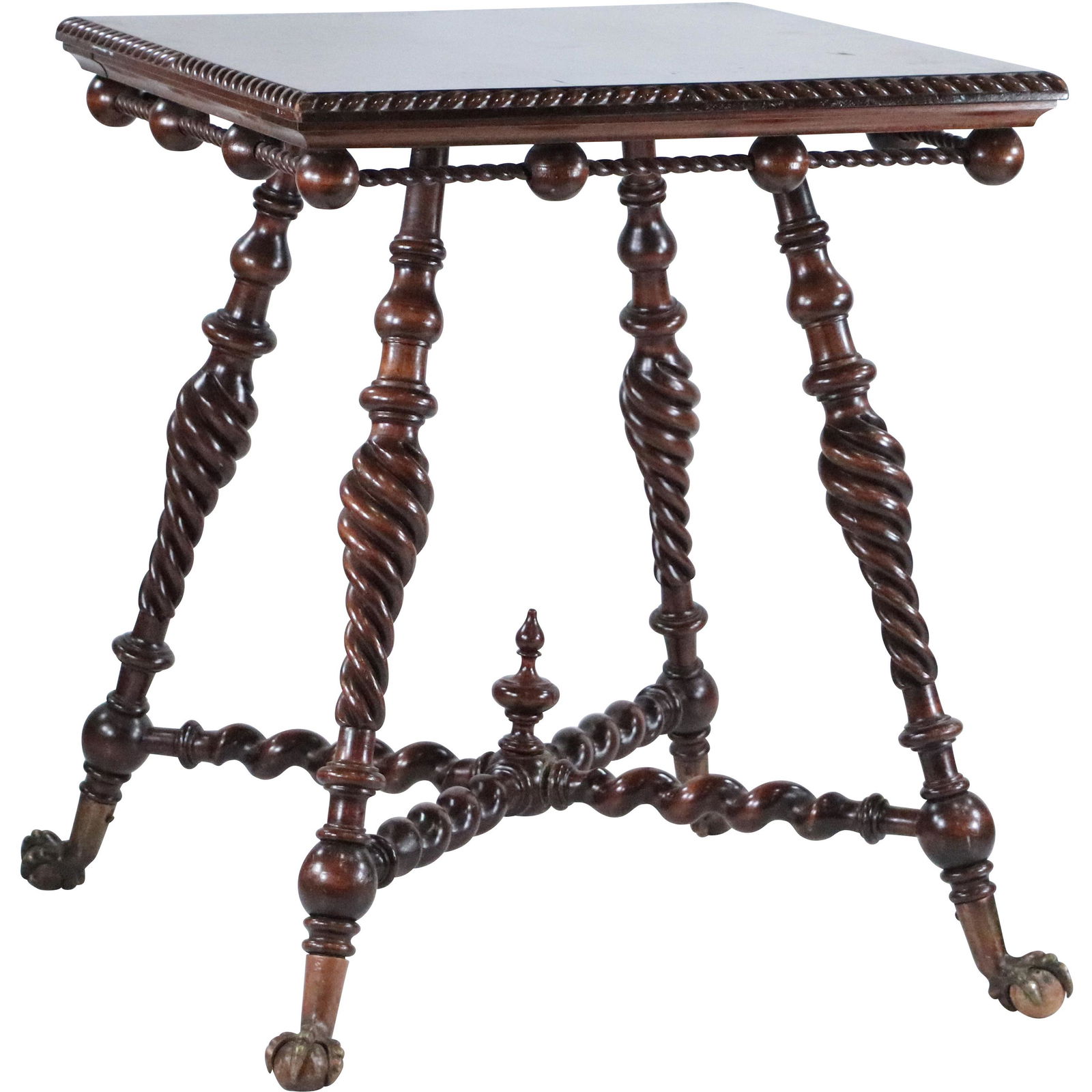 Mahogany Cinnamon Twist Ball & Clawfoot Parlor Table (1 of 14)