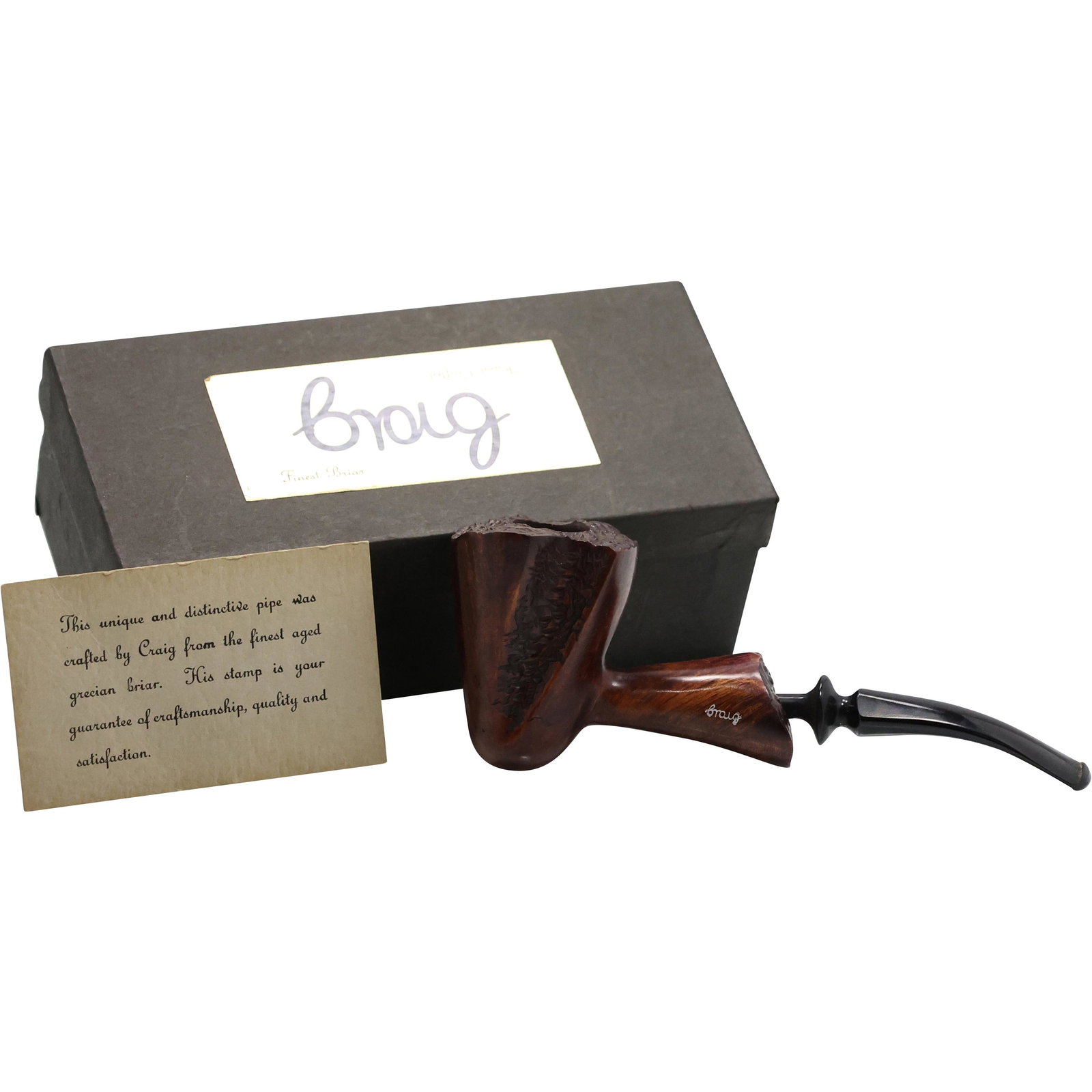 CRAIG Grecian Briar Wood Smoking Pipe in Box (1 of 5)