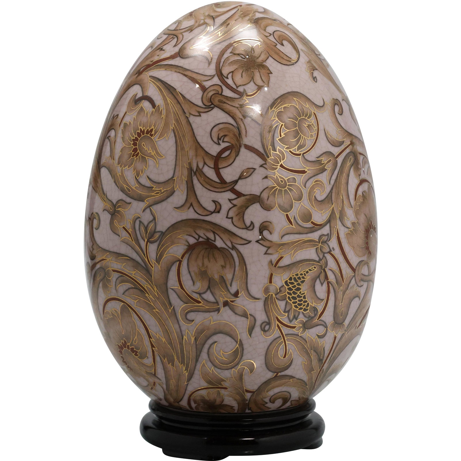 Oriental Cloisonne Egg on Stand: Oriental Cloisonne Egg on Stand. 9 x 6