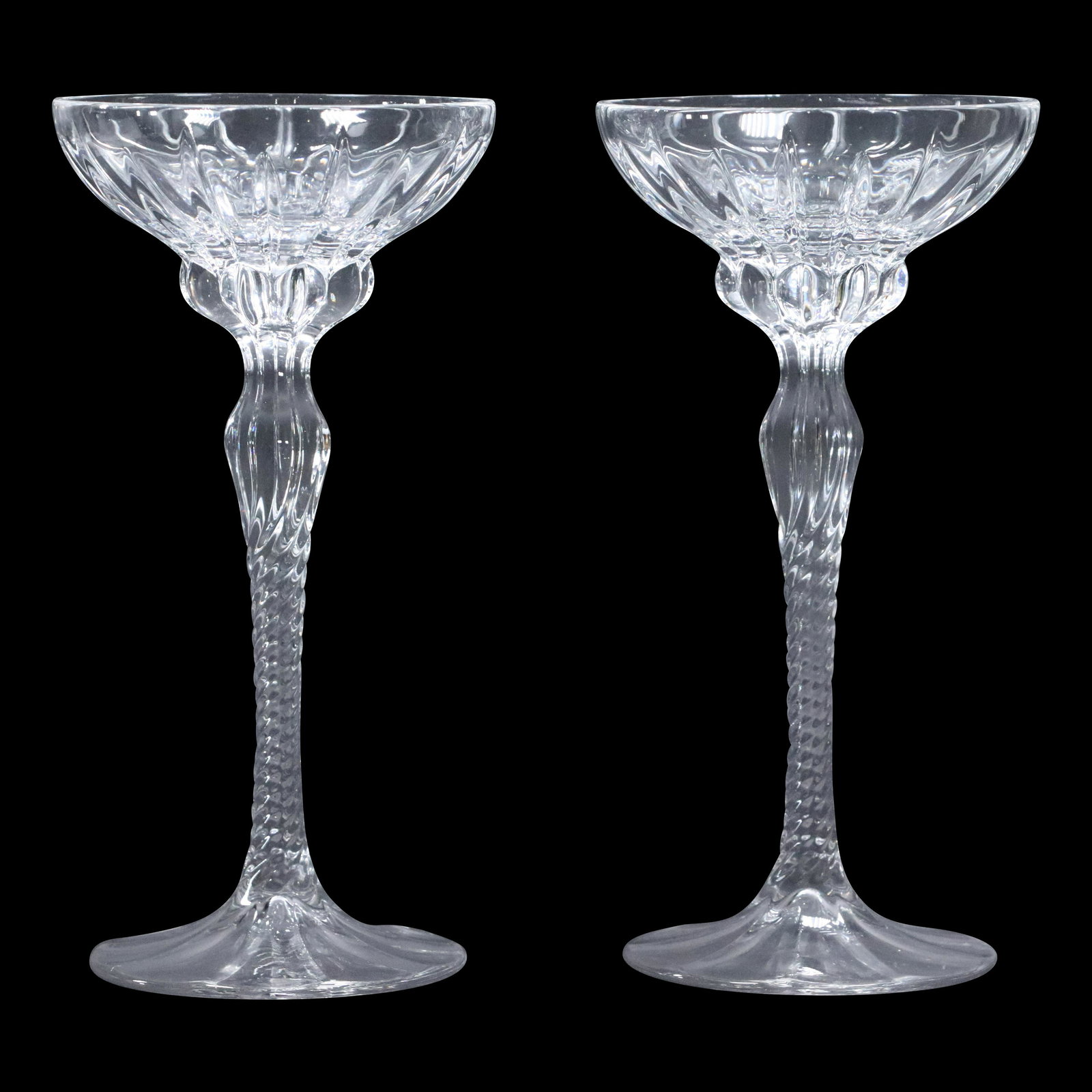 2 Signed LENOX Crystal Glass Stem Candle Holders (1 of 8)