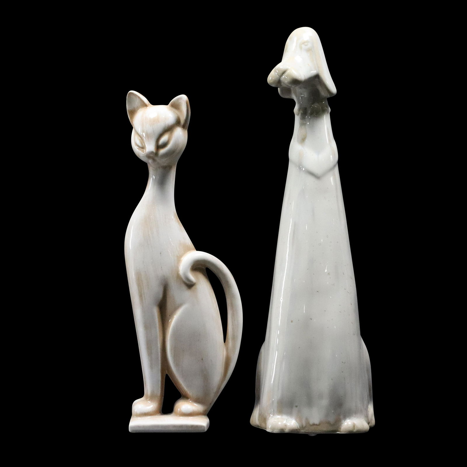 [2] Mid-Century Modern Dog and Cat Ceramic Figures (1 of 15)