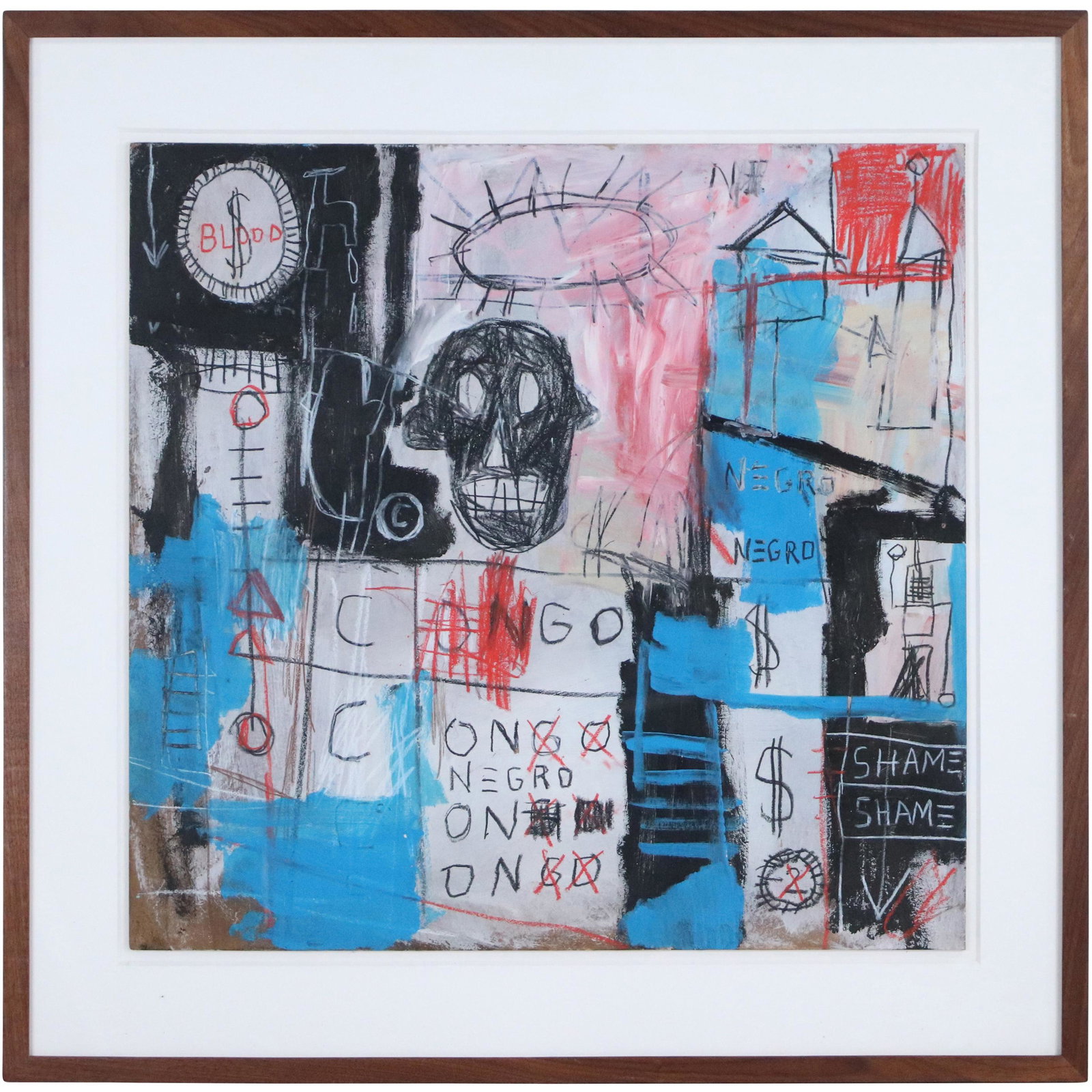 Jean Michel Basquiat 1960-1988, Mixed Media Cardboard (1 of 15)