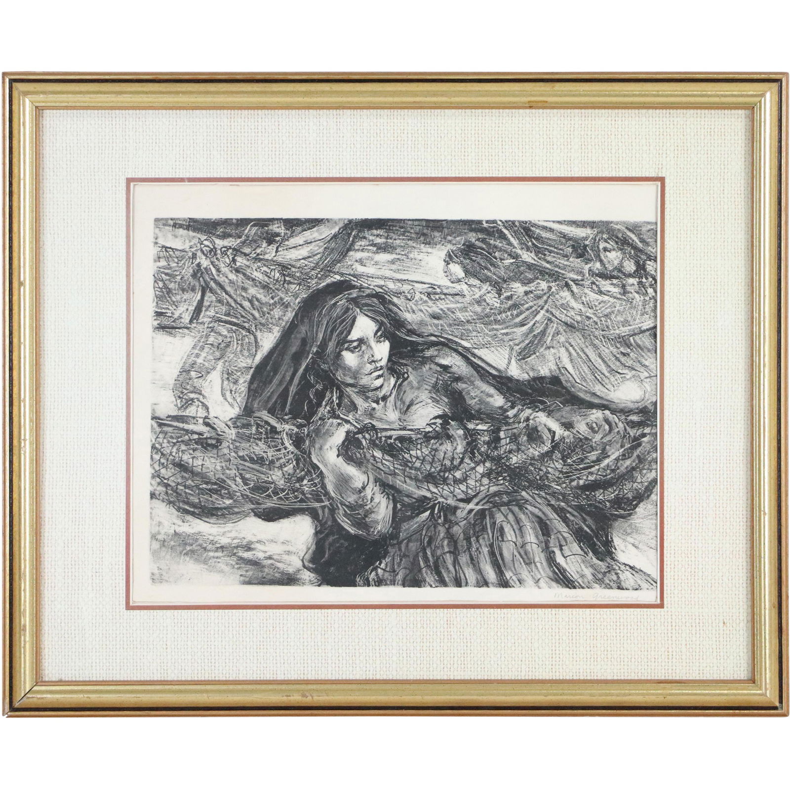 Marion Greenwood, Pencil Signed Lithograph Woman (1 of 9)