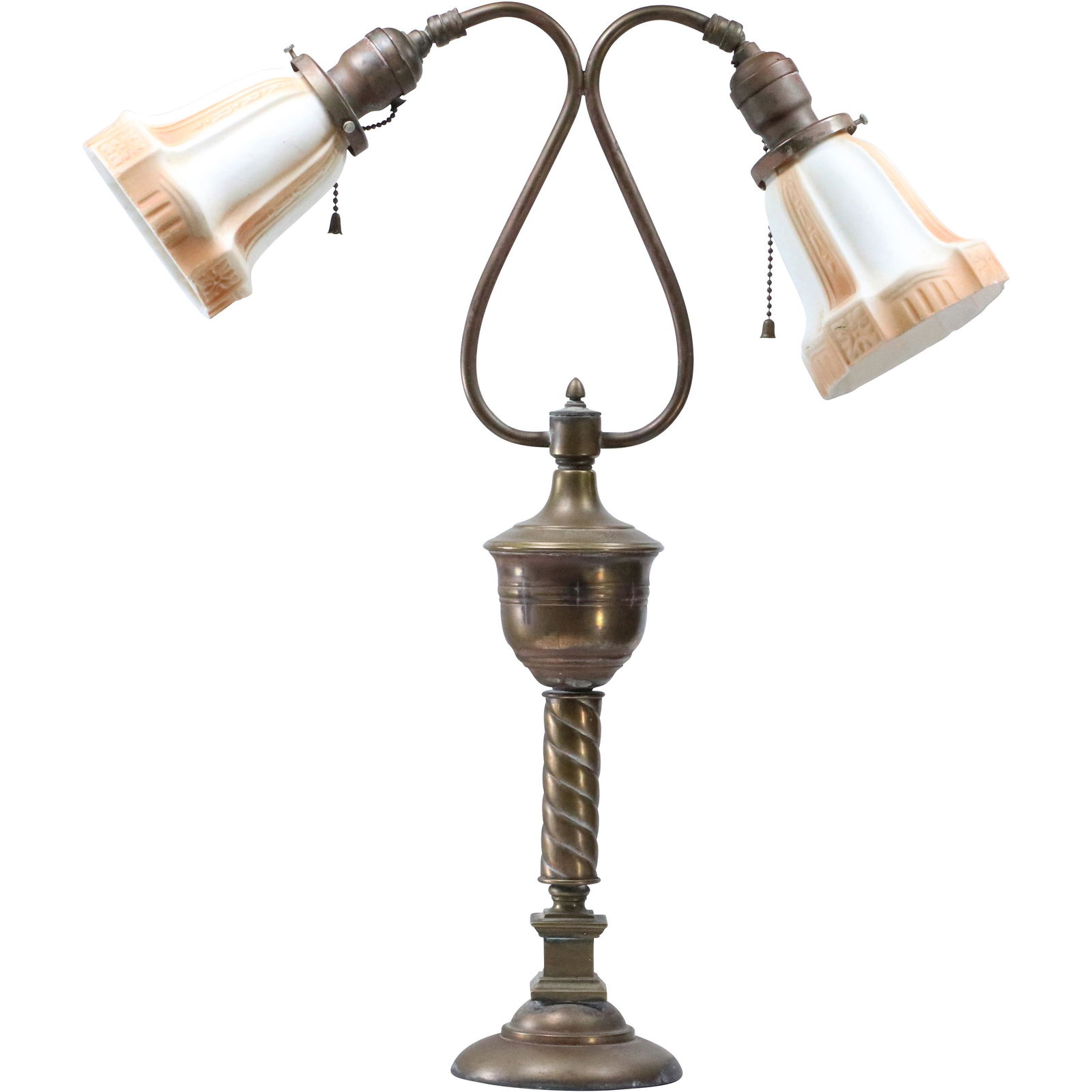 Vintage Double Light Piano Lamp with Glass Shades (1 of 11)