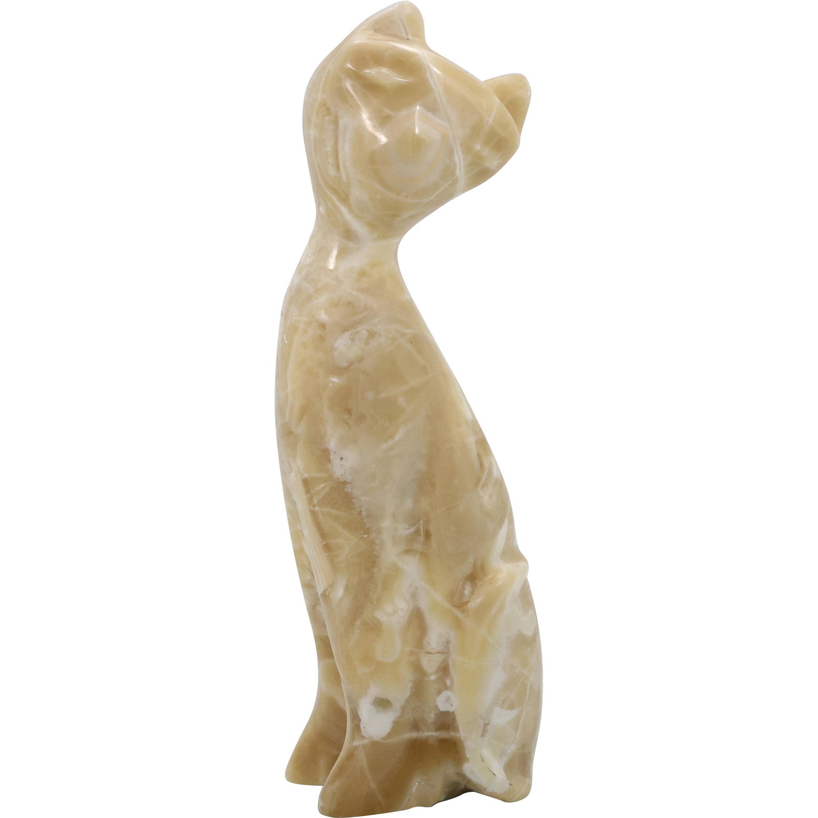 Mid-Century Modern Onyx Stone Cat Figure Statue (1 of 4)