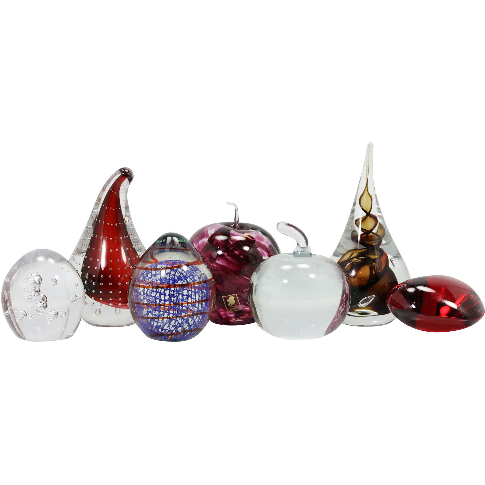 7 Assorted Art Glass Paperweights, Some are Signed (1 of 20)