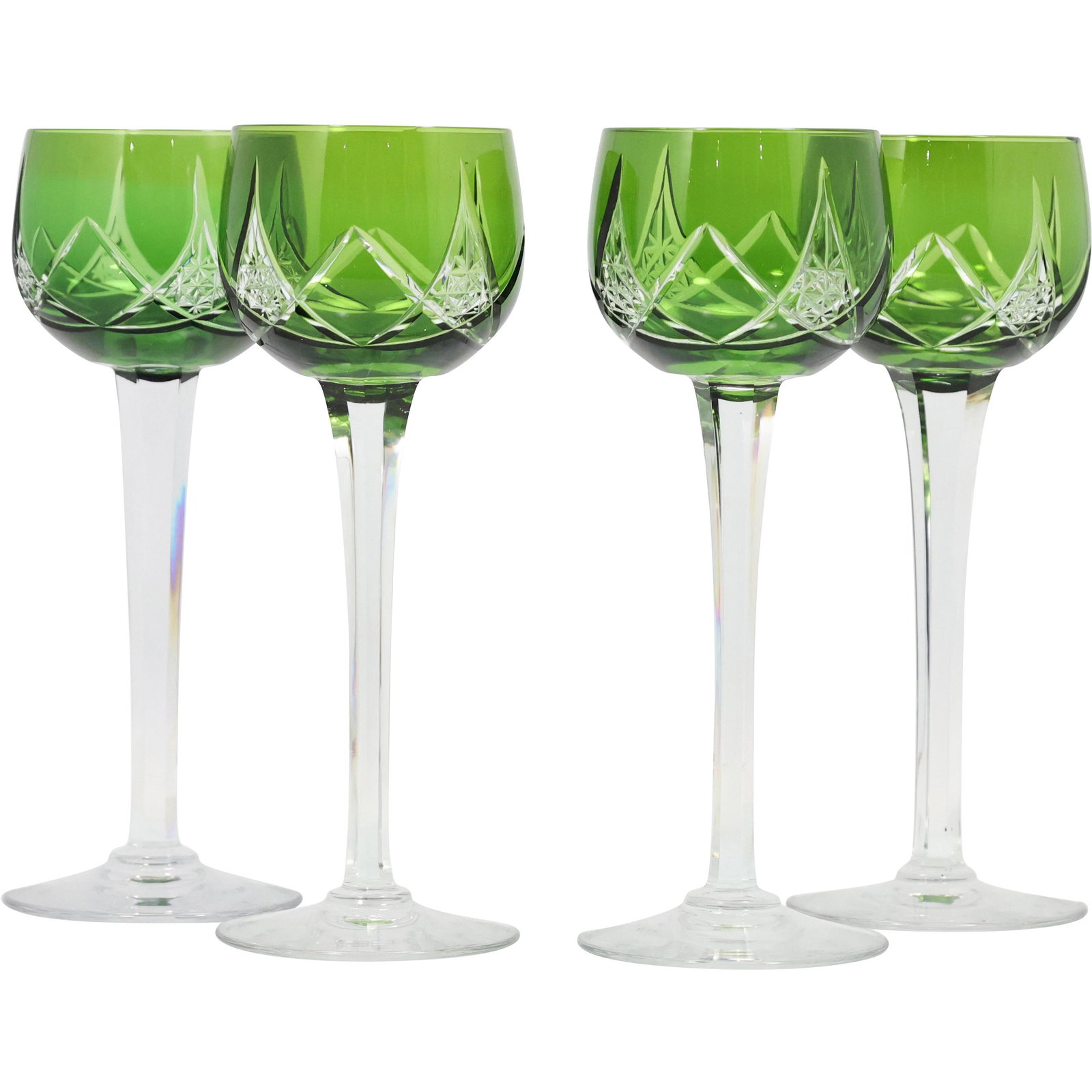 [4] Cristal Nancy Green Cut to Clear Glass Stemware (1 of 7)