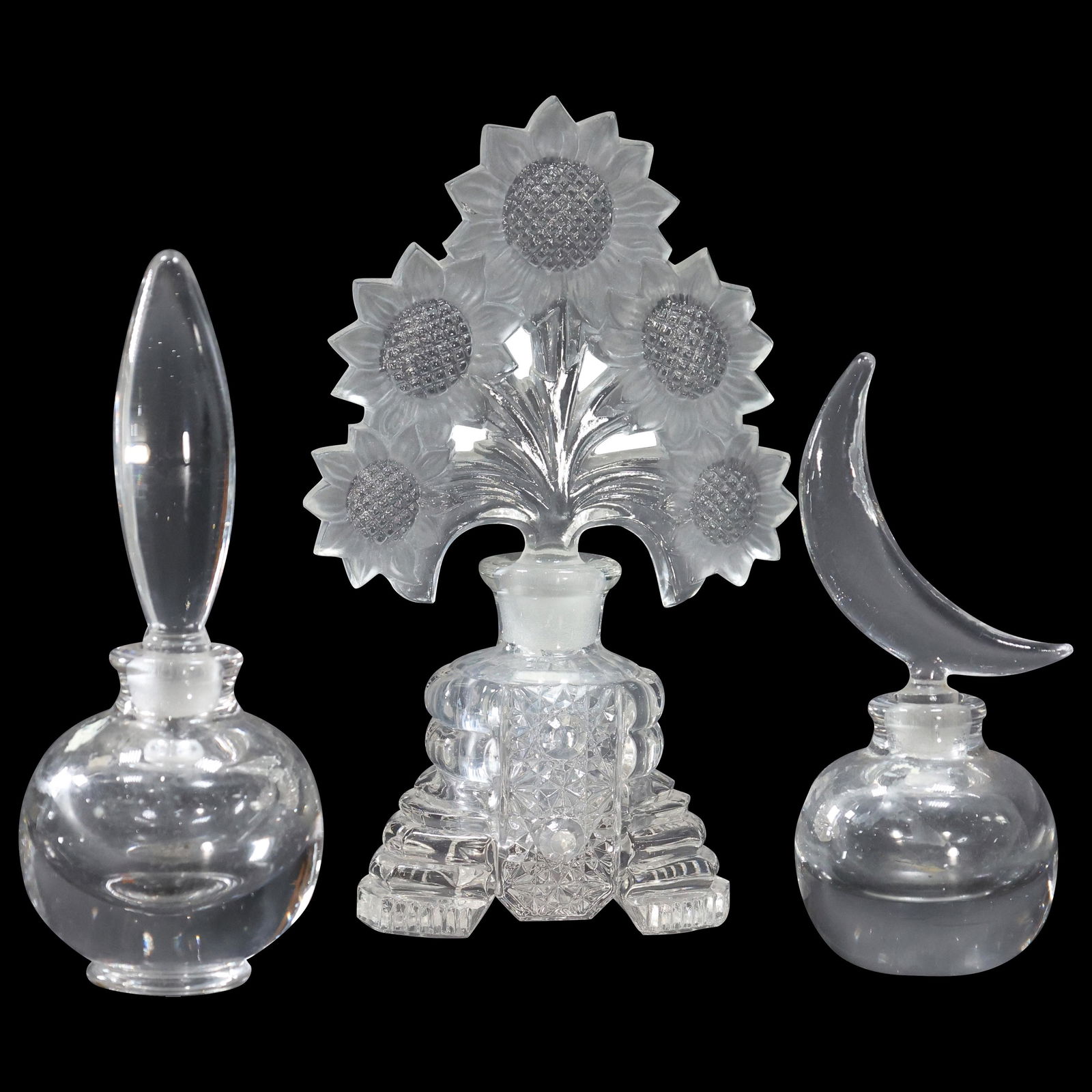 [3] Assorted Glass Art Deco Perfume Bottles (1 of 5)