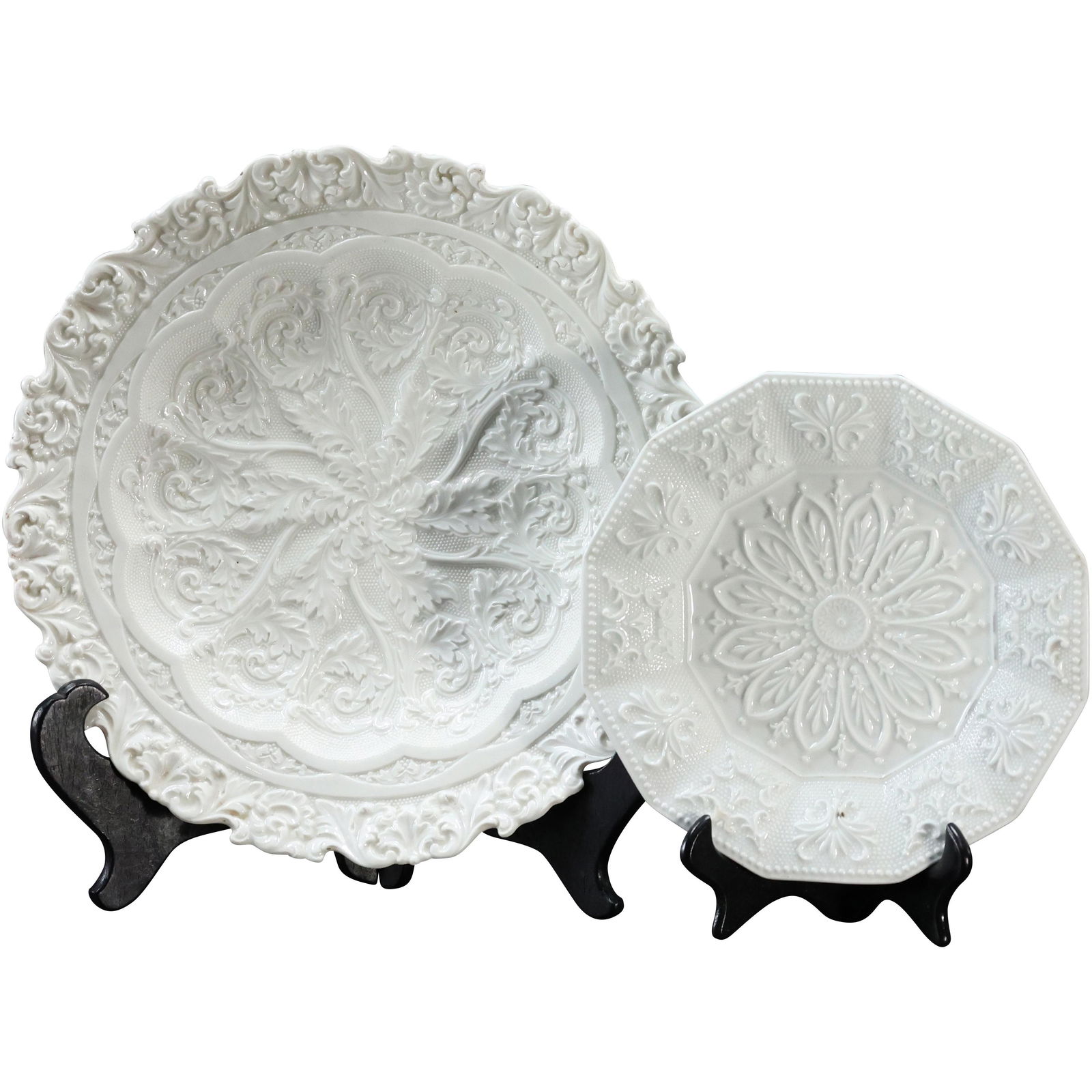 [2] 19th C. MEISSEN Very Ornate White Porcelain Plates (1 of 7)