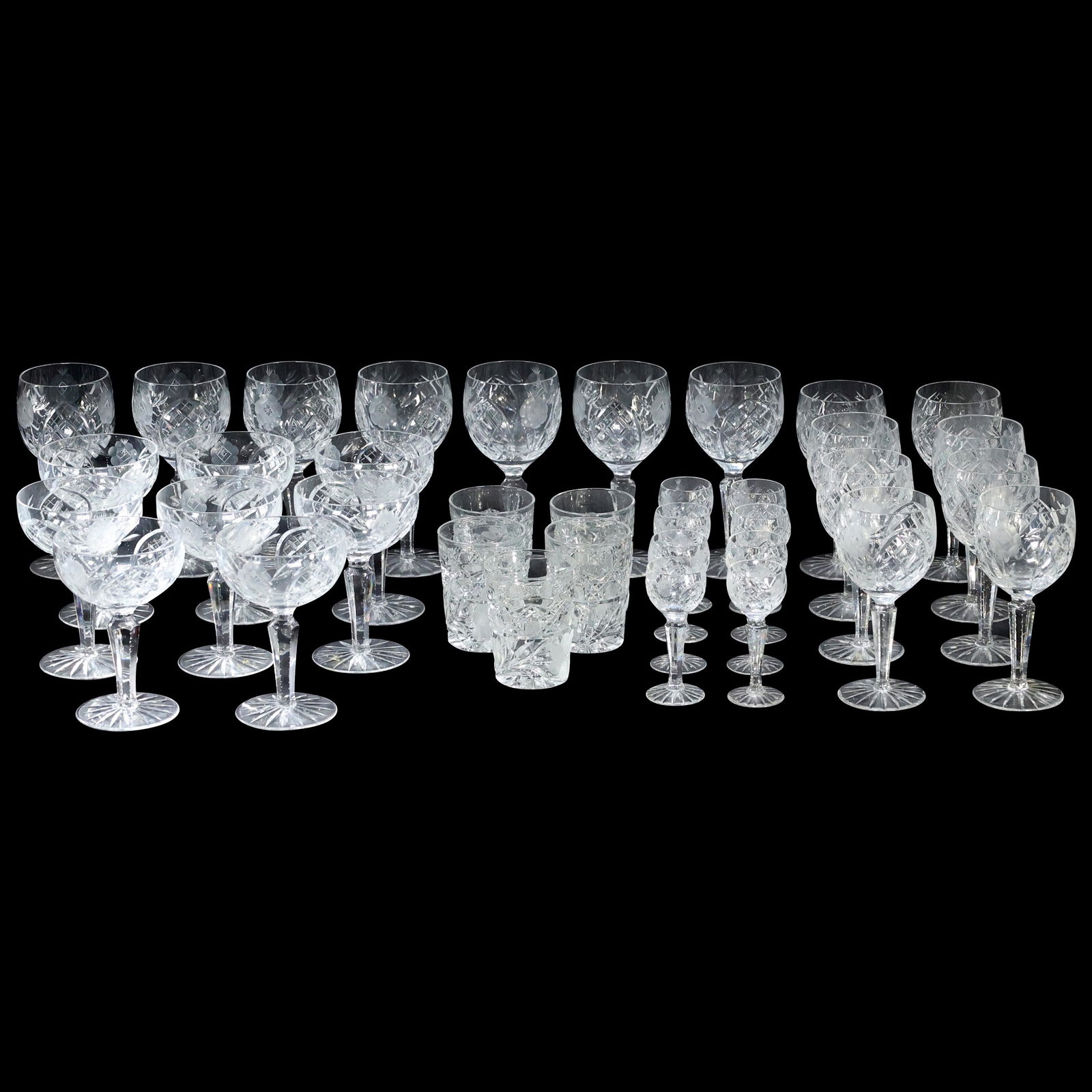 36 Pcs Fine Crystal Glass Cocktail & Stemware in 5 Size (1 of 17)
