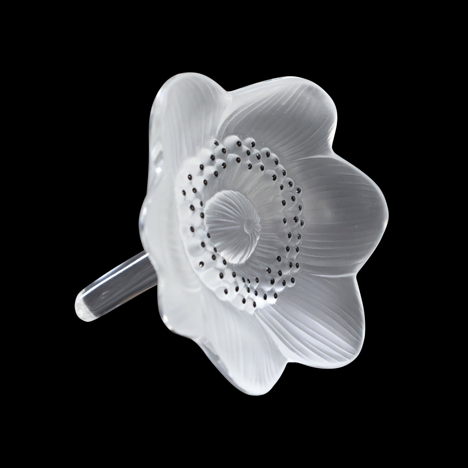 LALIQUE France Glass Flower Sculpture, Signed. (1 of 5)