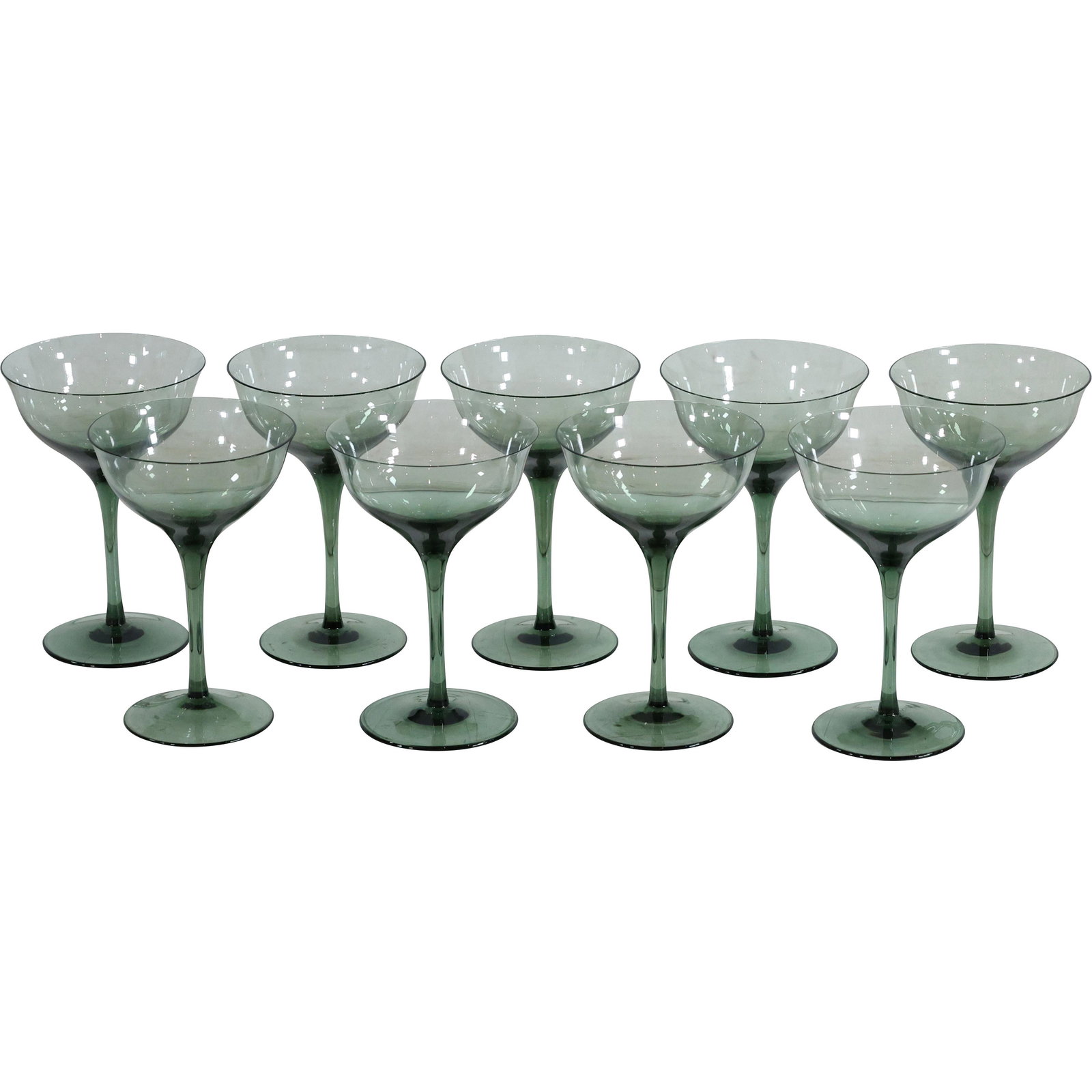 9 Teal Green Elegant Glass Cocktail Stemware (1 of 4)