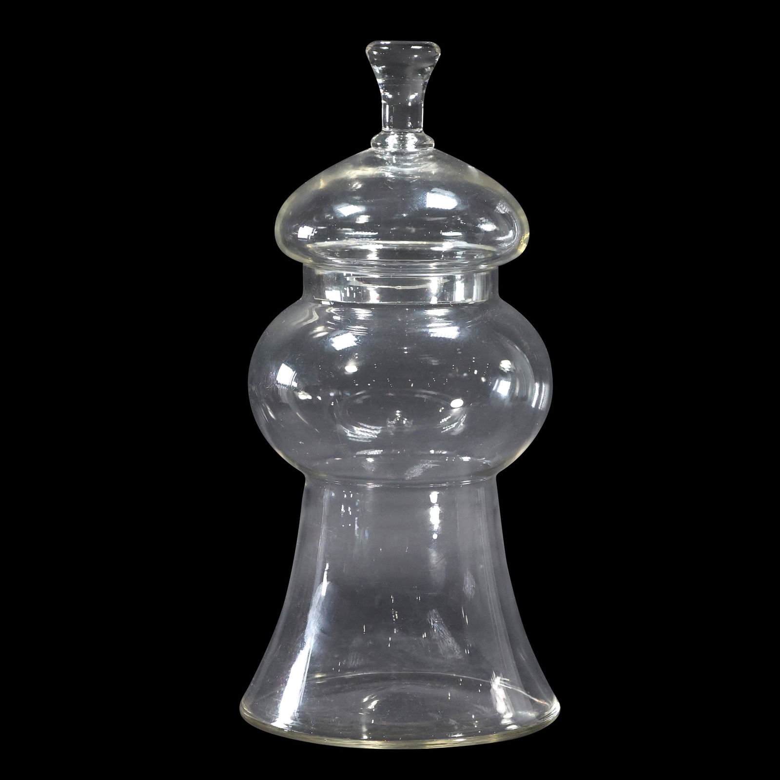 Unique Bell Shaped Glass Covered Jar (1 of 6)