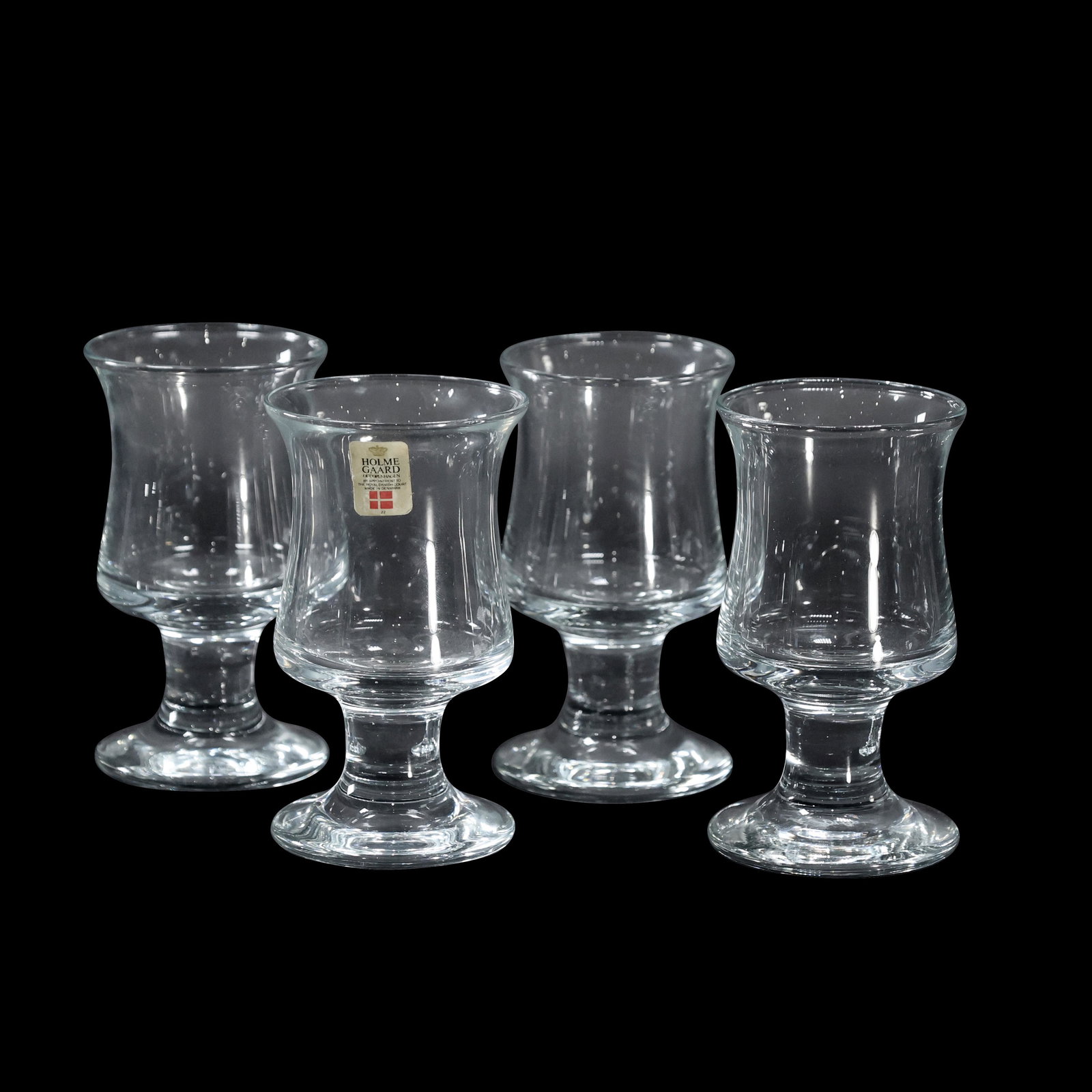 [4] Holmegaard Glass Goblets Original Labels: [4] Holmegaard Glass Goblets Original Labels. 4 x 2.5