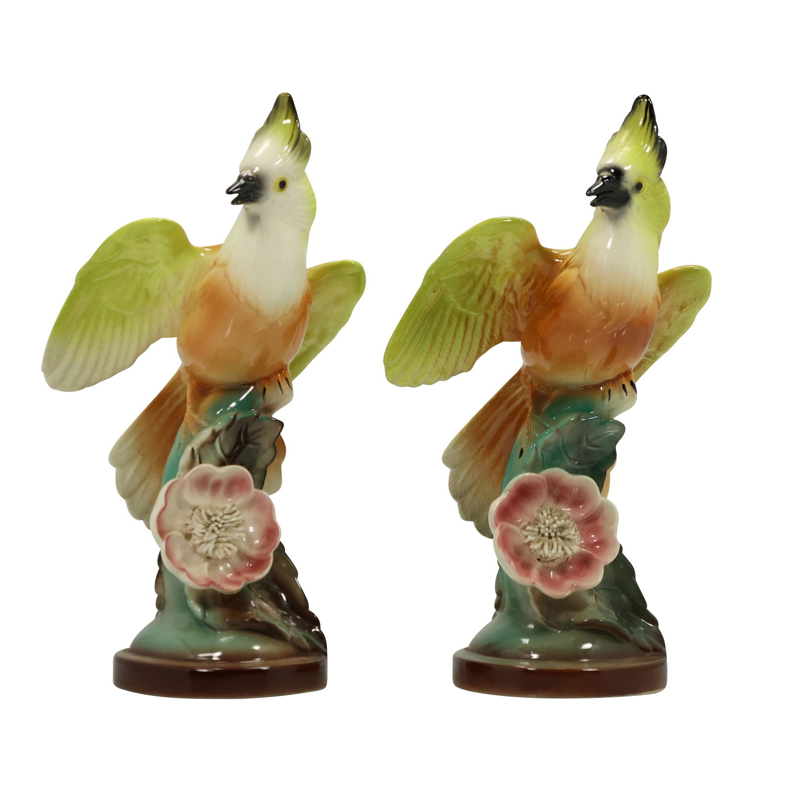 [2] Porcelain Cockatoo Bird Exotic Bird Figures Statues (1 of 10)