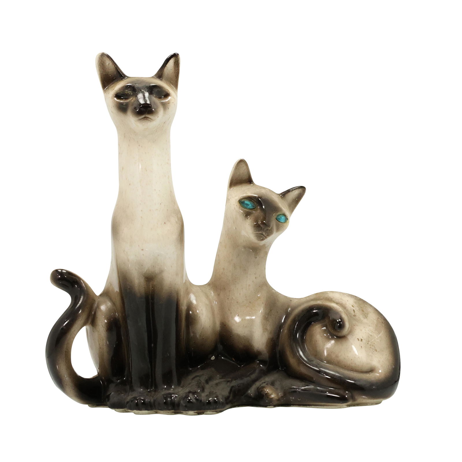 Mid-Century California USA Pottery Siamese Cats TV Lamp (1 of 11)