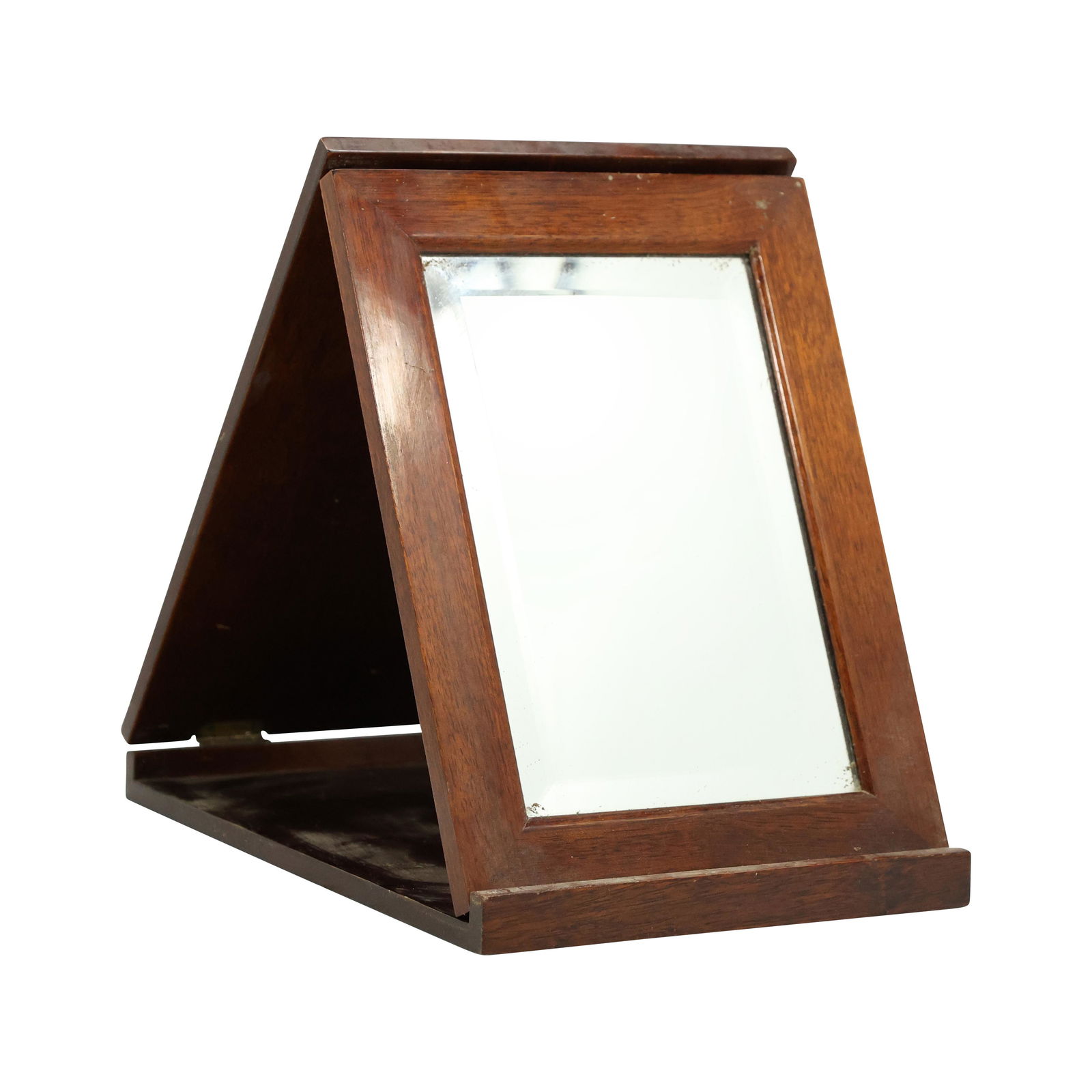 Mahogany Folding Make-Up Mirror; Bombay Company (1 of 8)