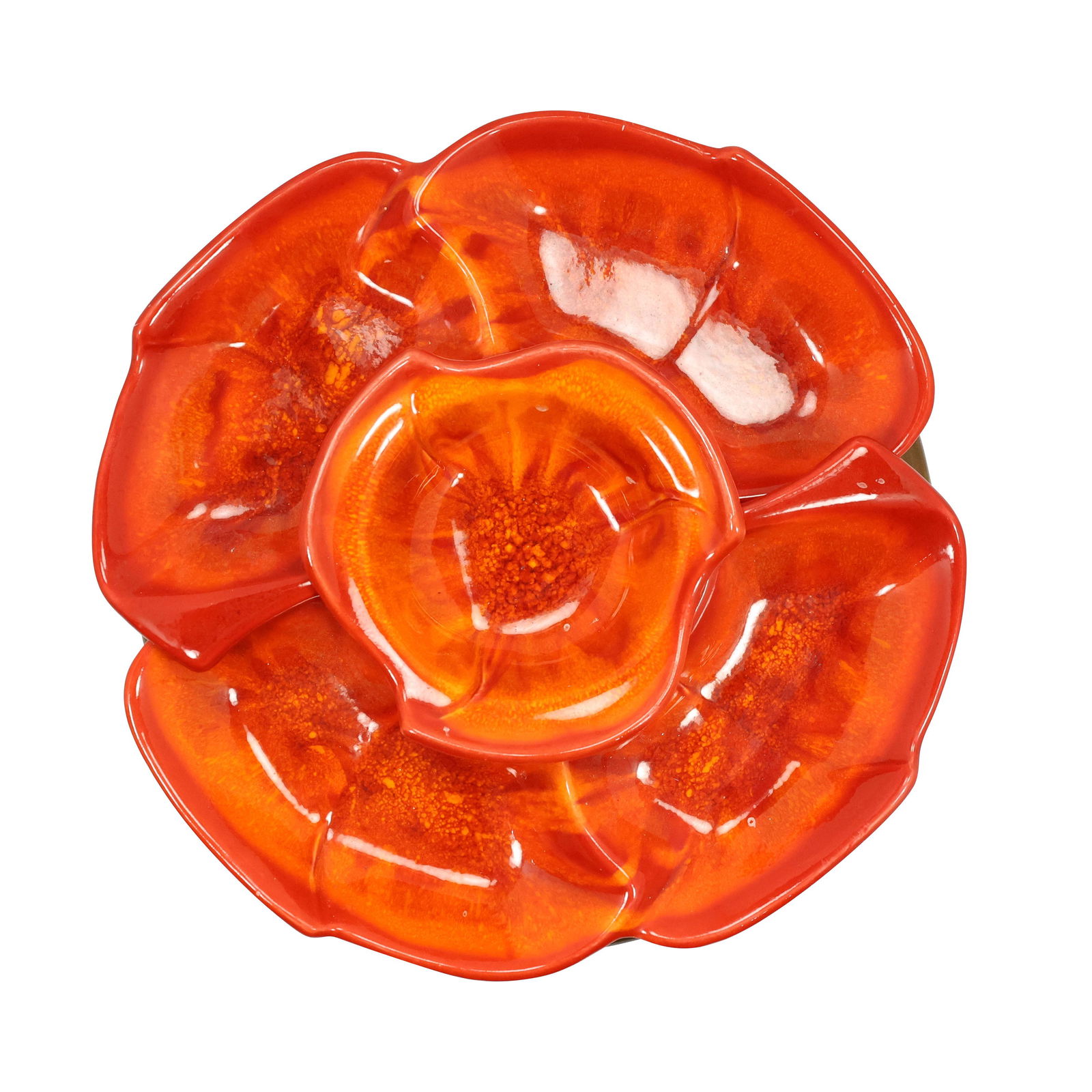 California USA Ceramic Orange Glazed Lazy Susan Vintage (1 of 10)