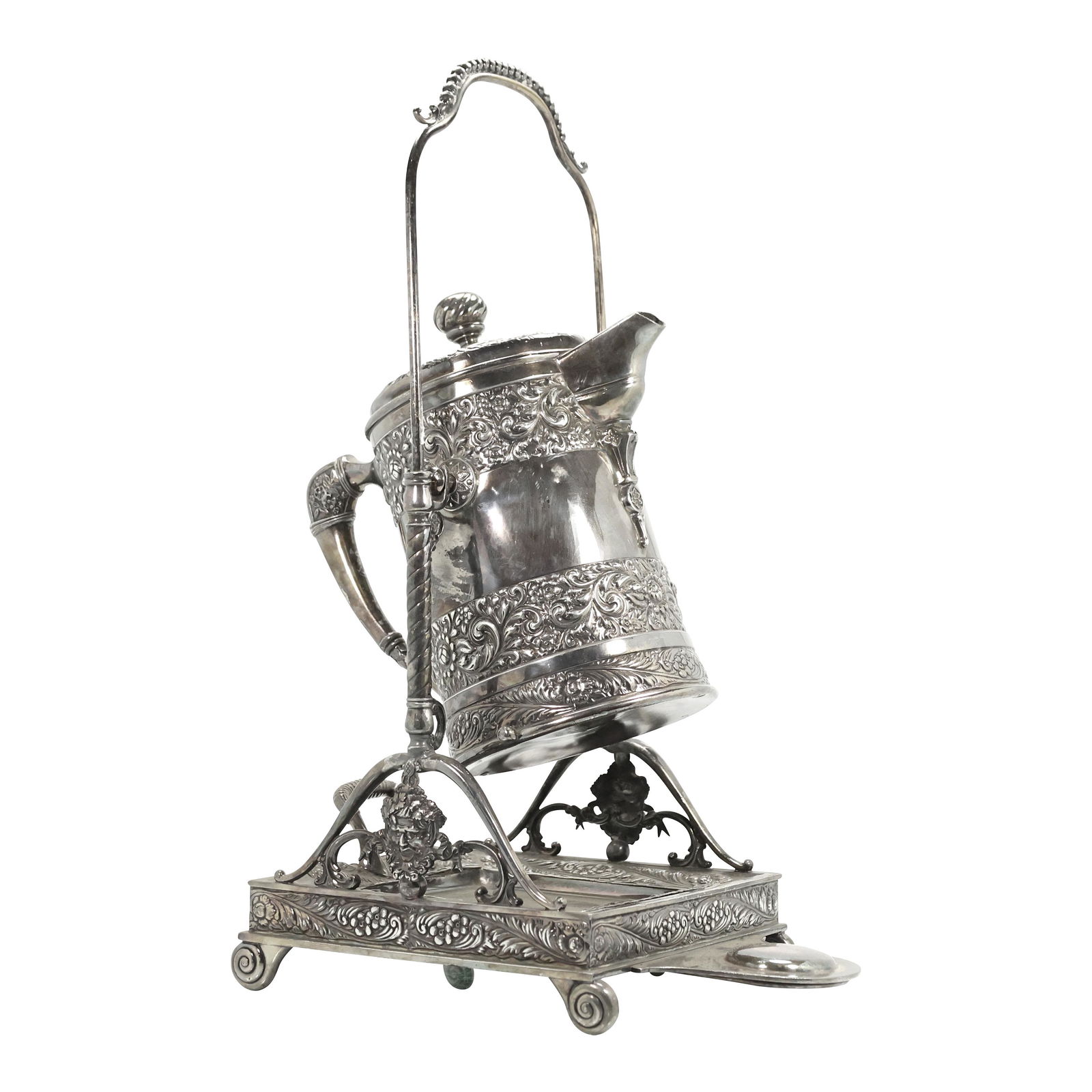 19th C. Derby Silver Co. Silver Plate Cradle Coffee Pot (1 of 20)