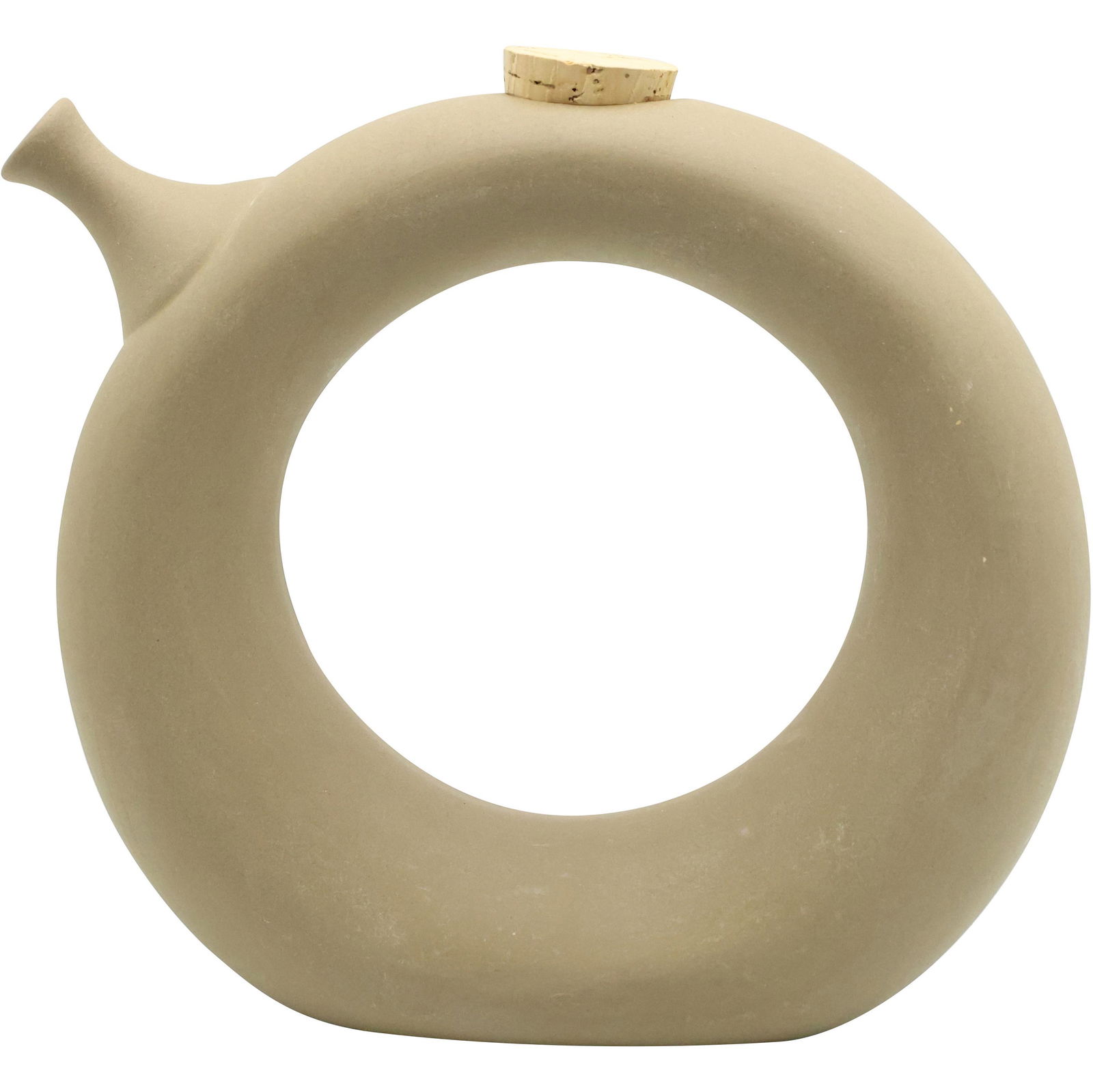 Unusual Ceramic "Donut" Pitcher Vessel Mid-Century (1 of 7)