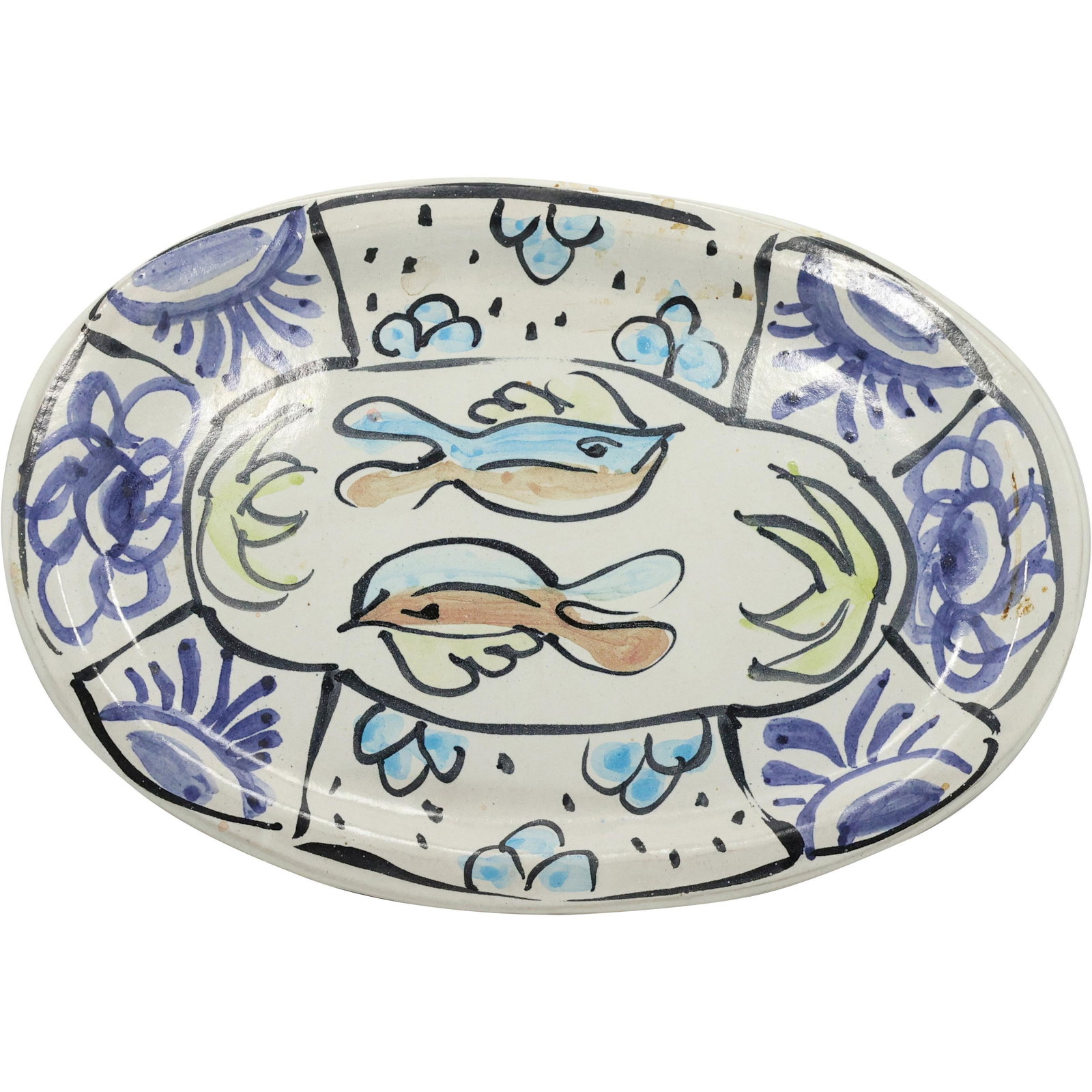 Signed Art Pottery Fish Platter (1 of 9)