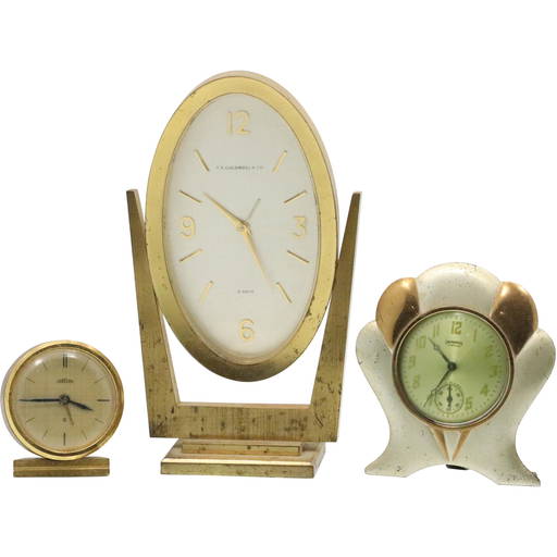 3 Assorted MidCentury Dresser Clocks Caldwell Ingraham Oct 25, 2021
