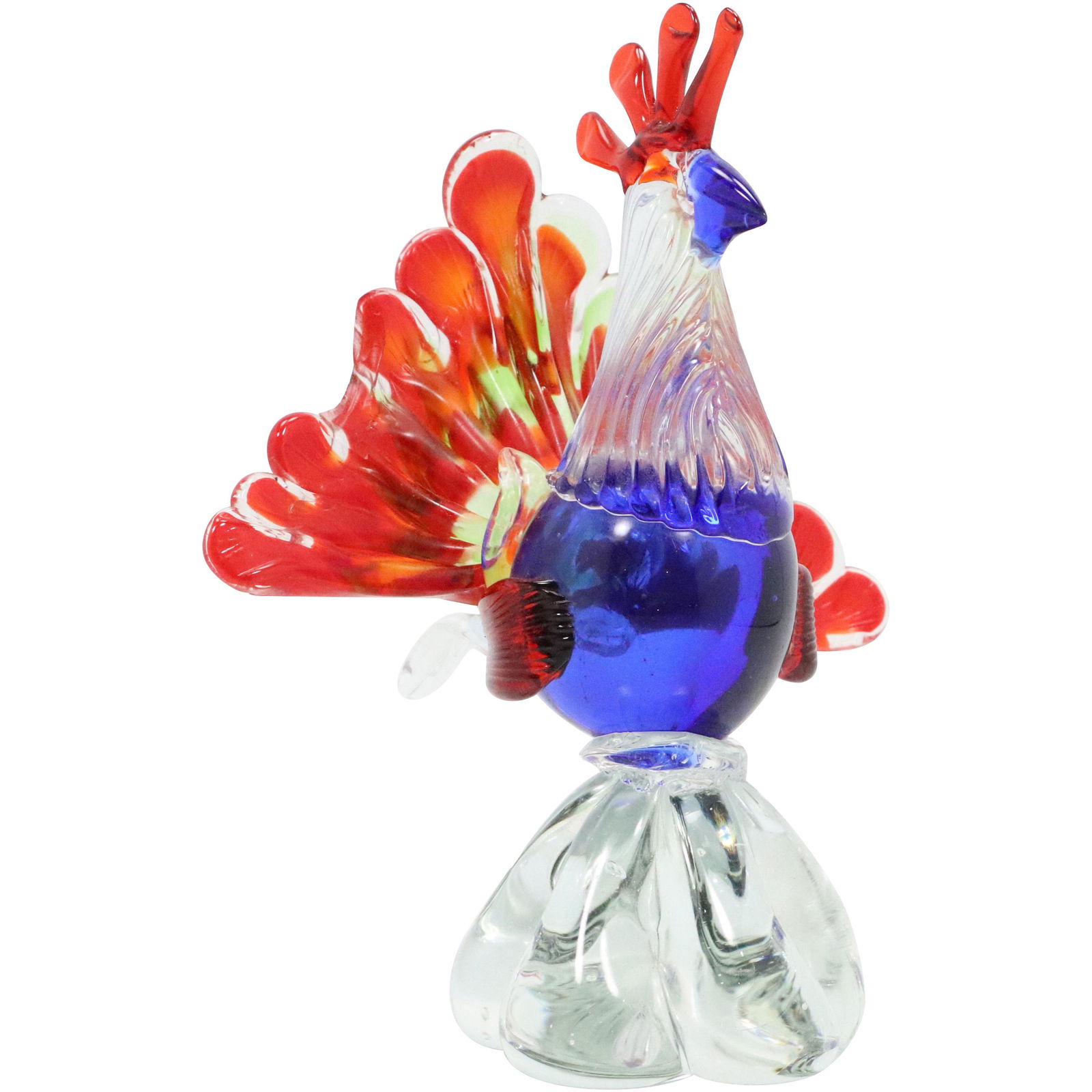 Murano Italian Art Glass Colorful Rooster Sculpture (1 of 8)