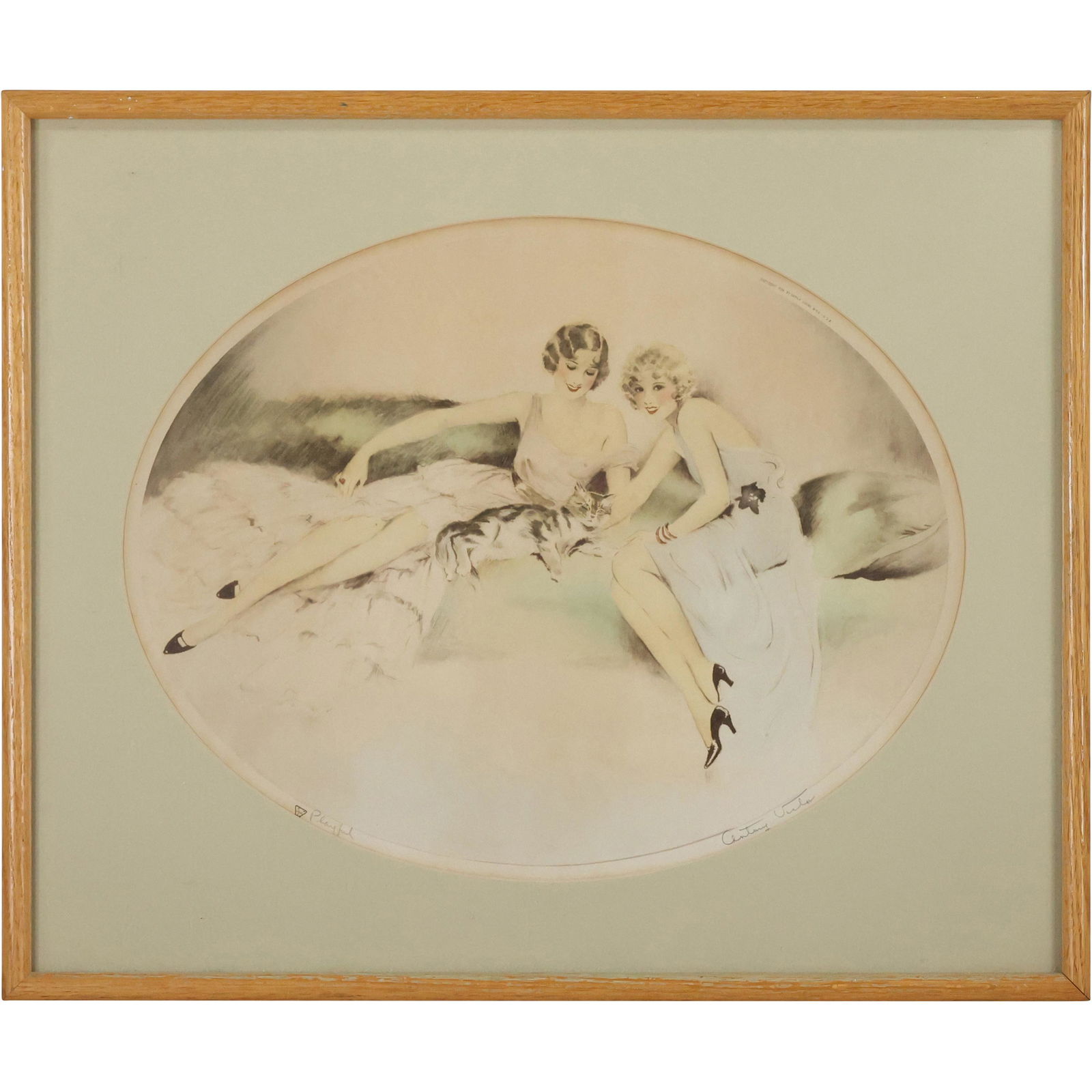 "Playful" 1934 Lithograph Print, Anthony Victor, Signed (1 of 14)