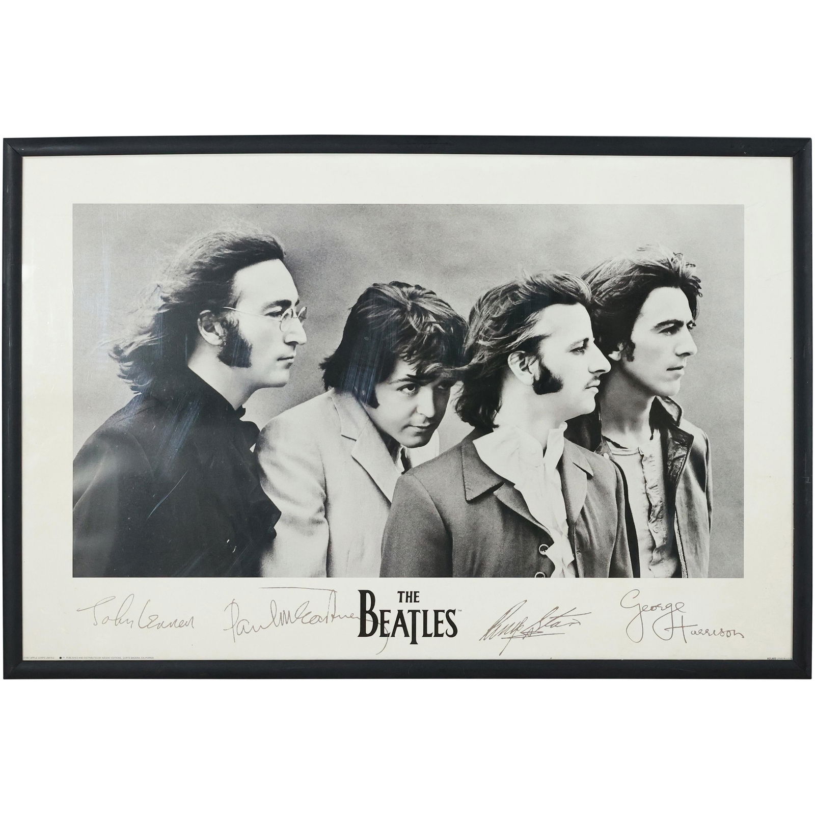 THE BEATLES Framed Poster with Facsimile Signatures (1 of 8)