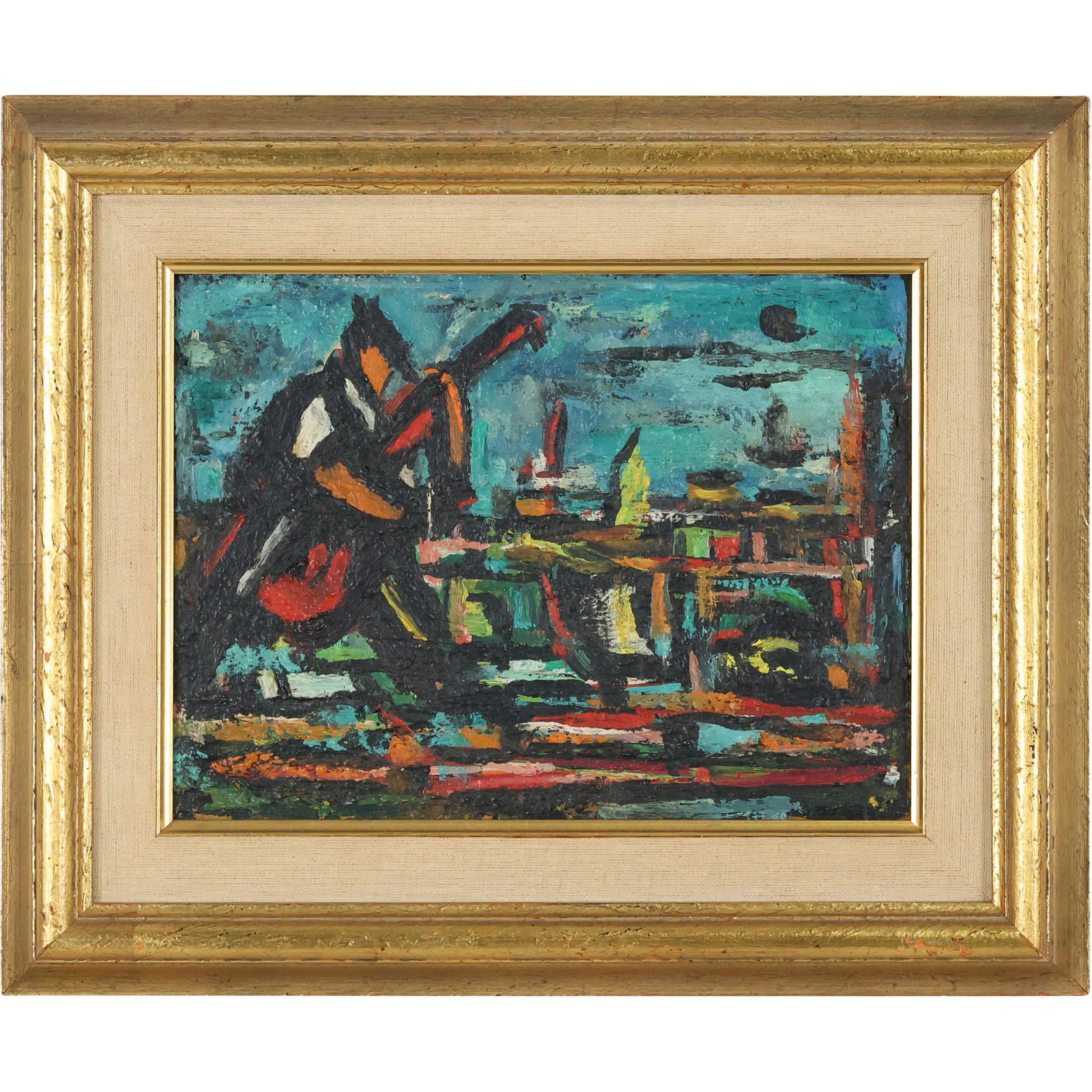 Michael Spocek Mid-Century Modern "Venice" Oil Painting (1 of 8)